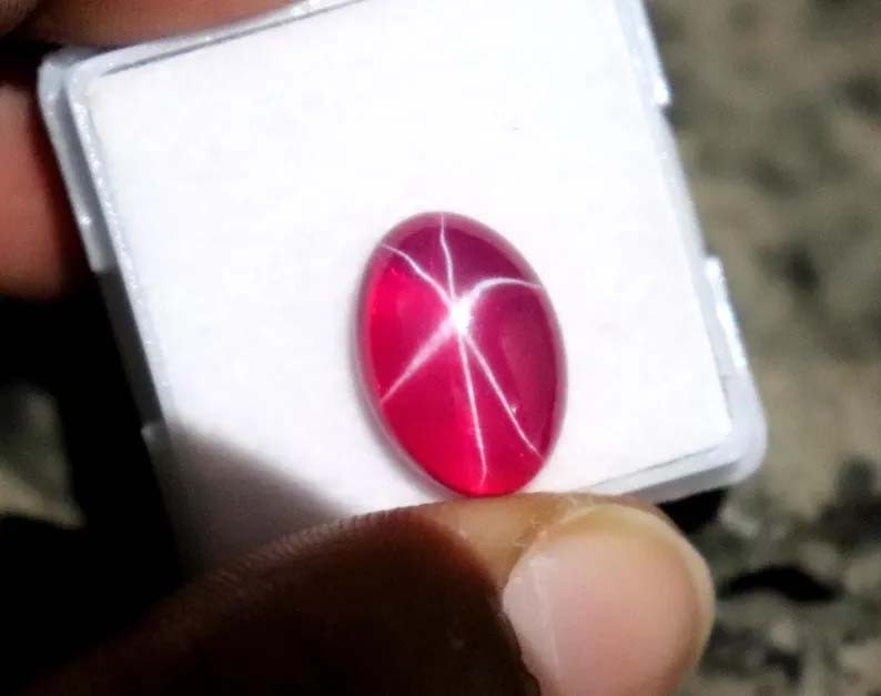9 Ct Natural Oval Cut Mined Star Ruby Cabochon Certified Loose stone From Burma