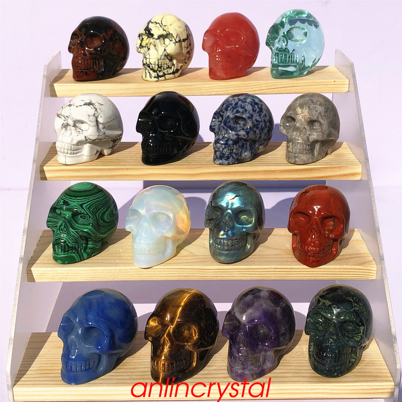 Top! wholesale Natural skull quartz crystal skull carved reiki healing 2”