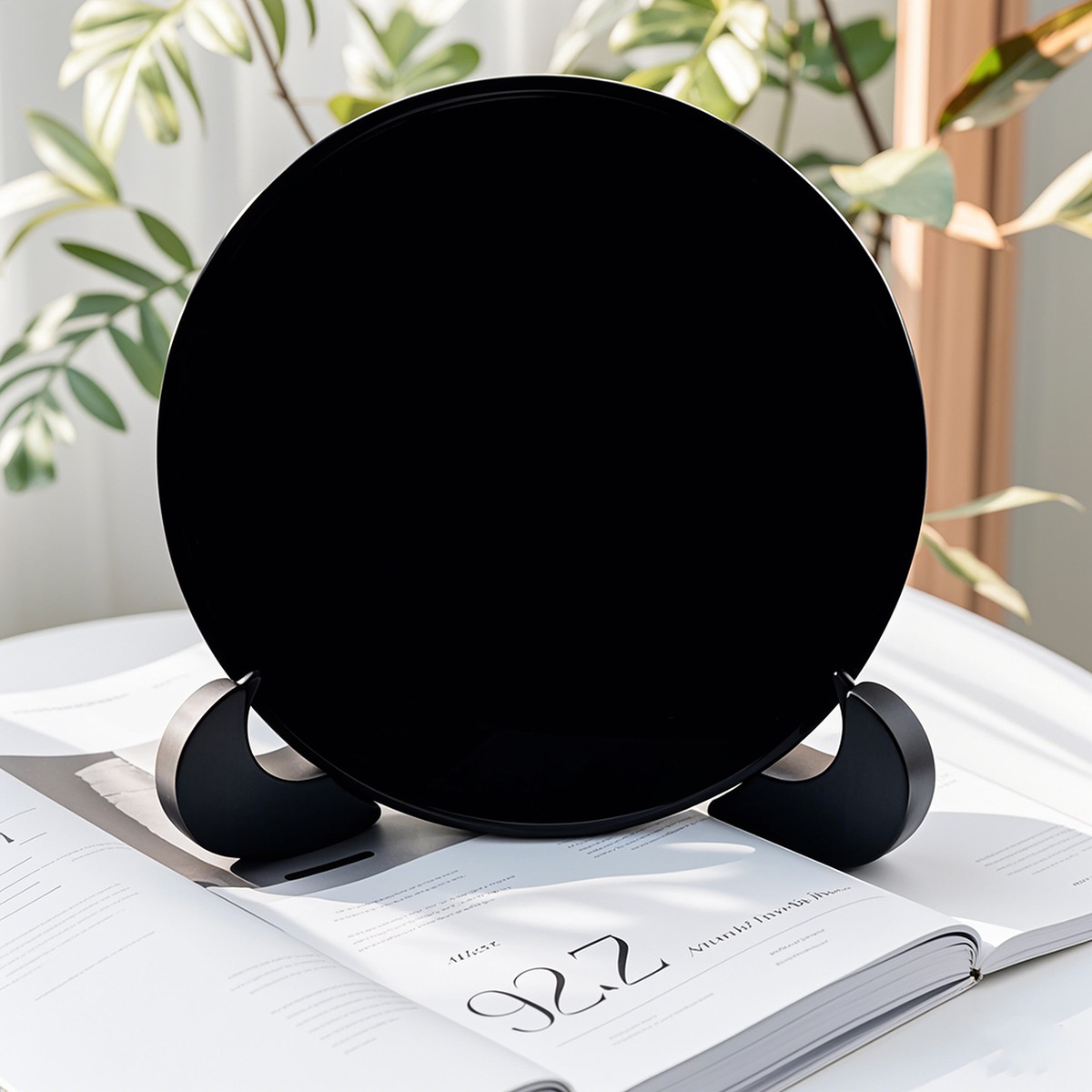 Polished Black Obsidian Crystal Scrying Mirror Healing Energy Home Decor Gift