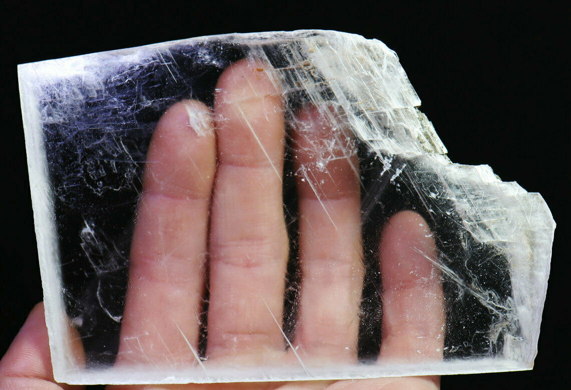 219g Natural Clear Selenite Slab Healing Quartz Crystal Reiki Gypsum Specimen