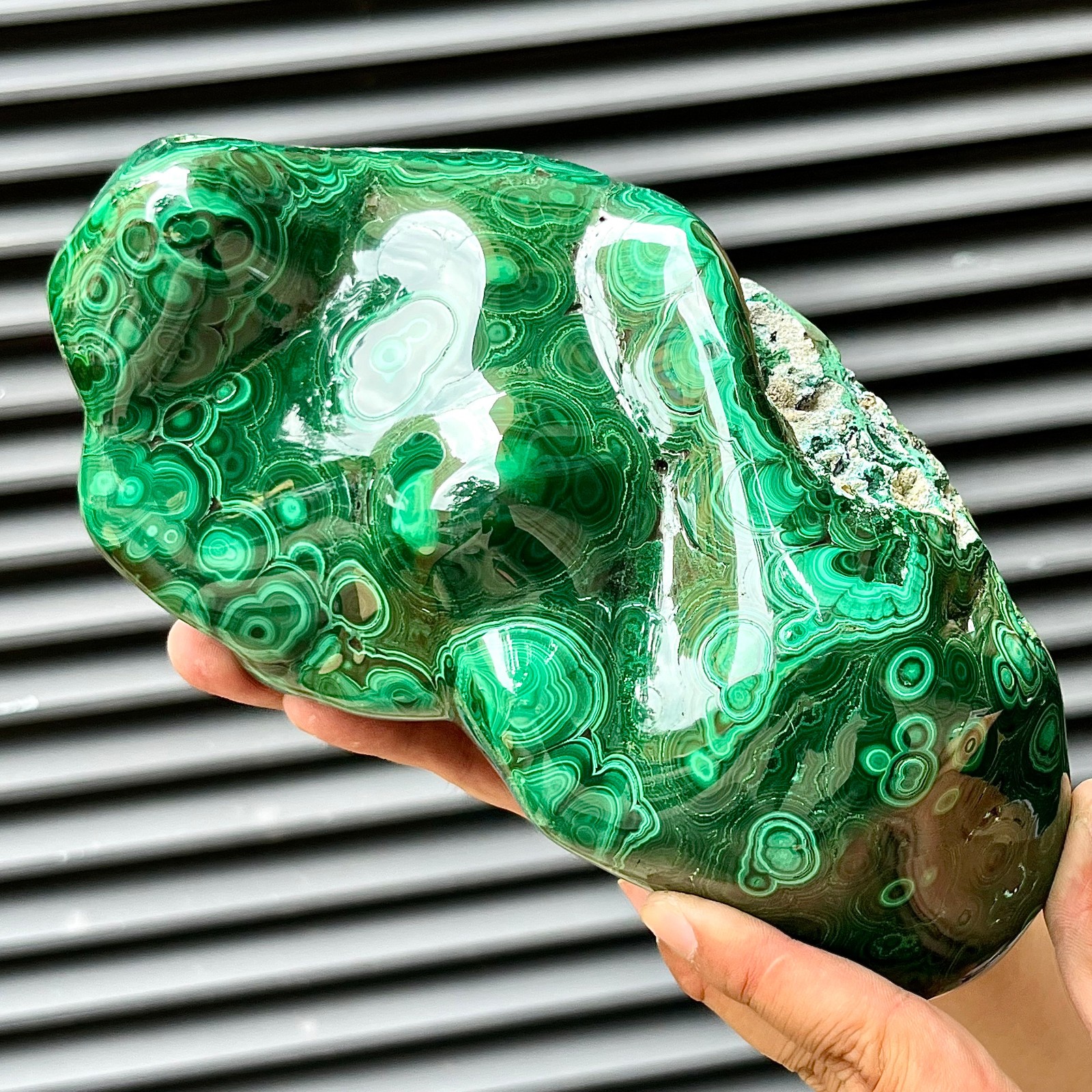 Malachite Polished Stone Natural Green Crystal Gemstone Home Office Art 6.6 lb
