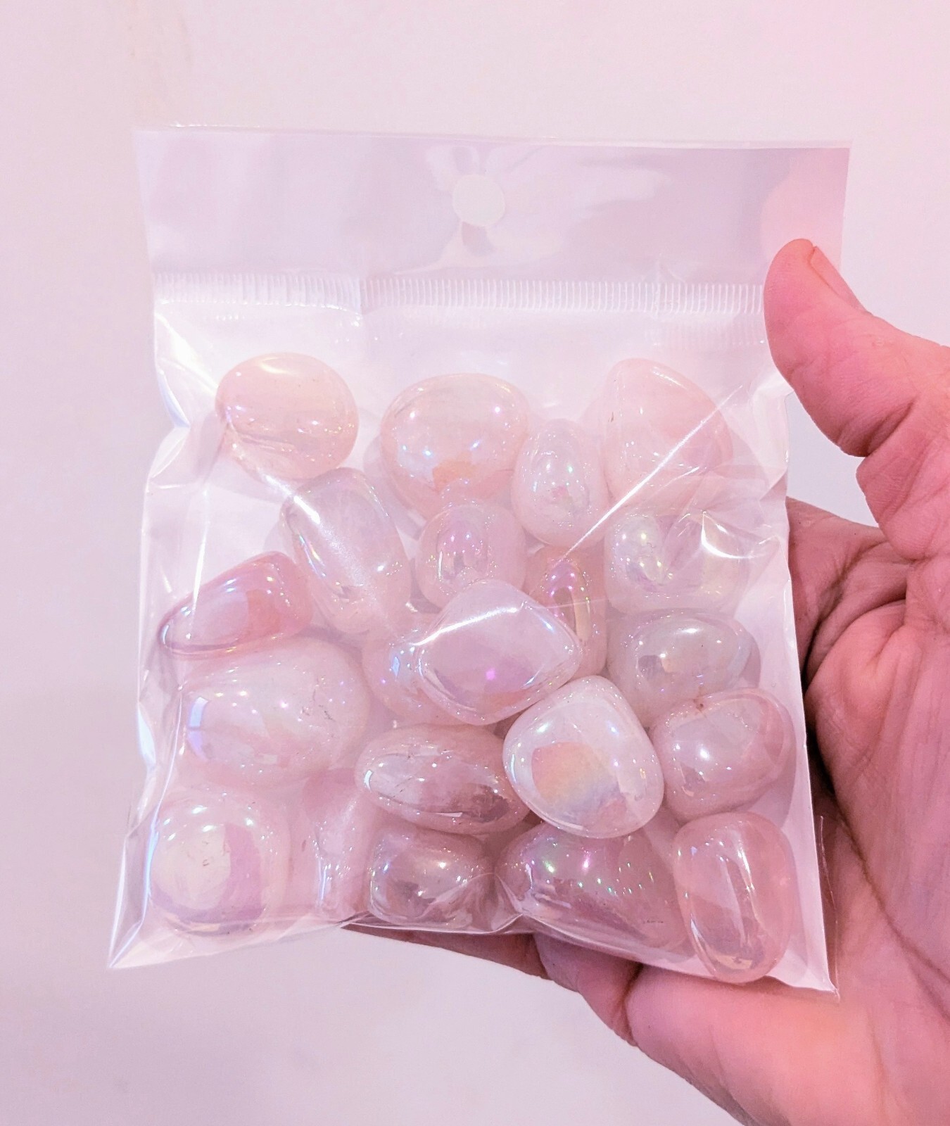 1/2 lb. Angel Aura Rose Quartz Angelic Guidance 22-25 Piece Bag