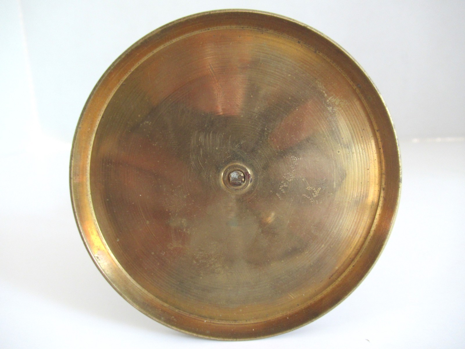 Vintage 10″ Tall Agate Slice on Brass Stand, Marked India, Stone Display Piece