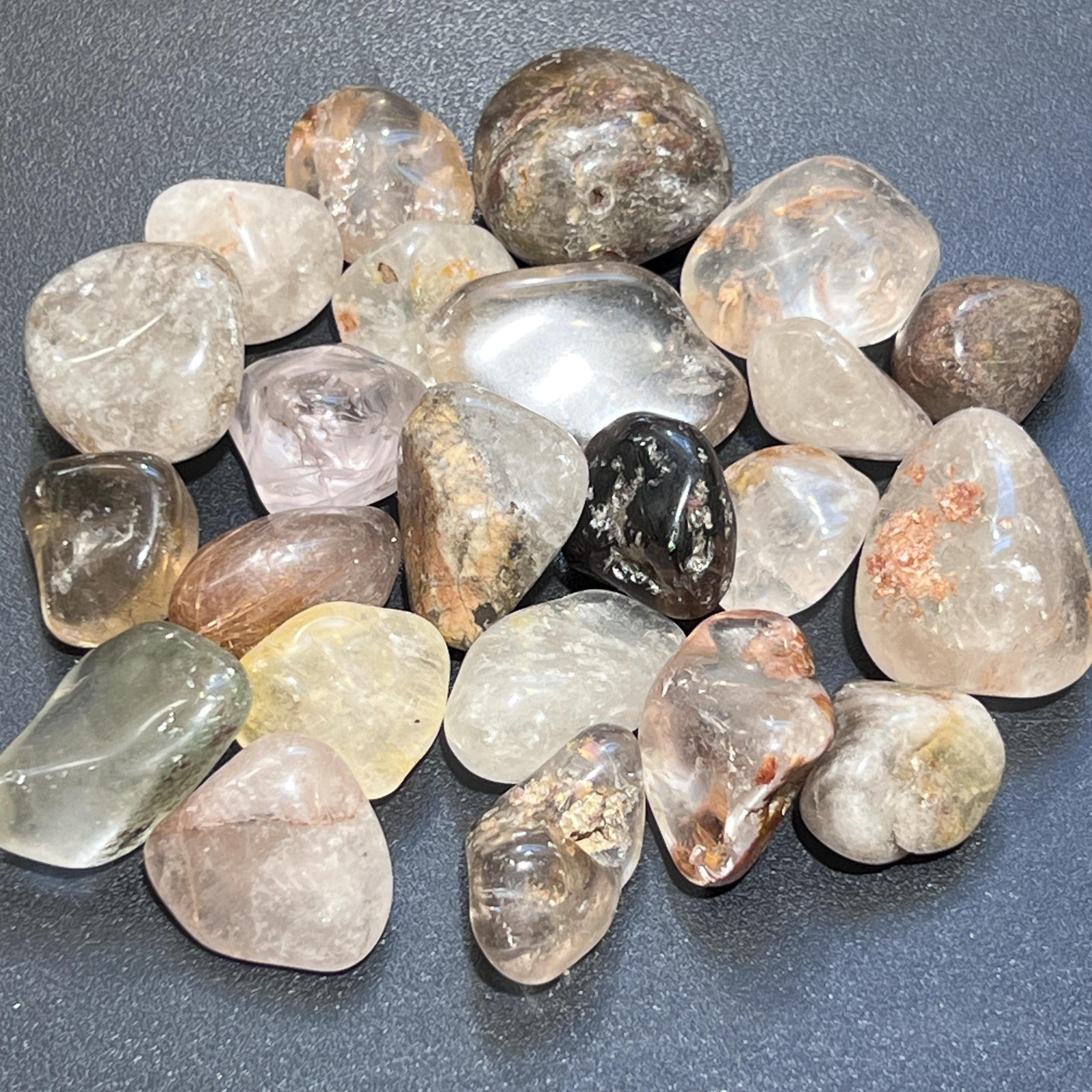 Large Included Quartz Crystal Tumbled Stones (Lodolite) (By The Piece or Pound)