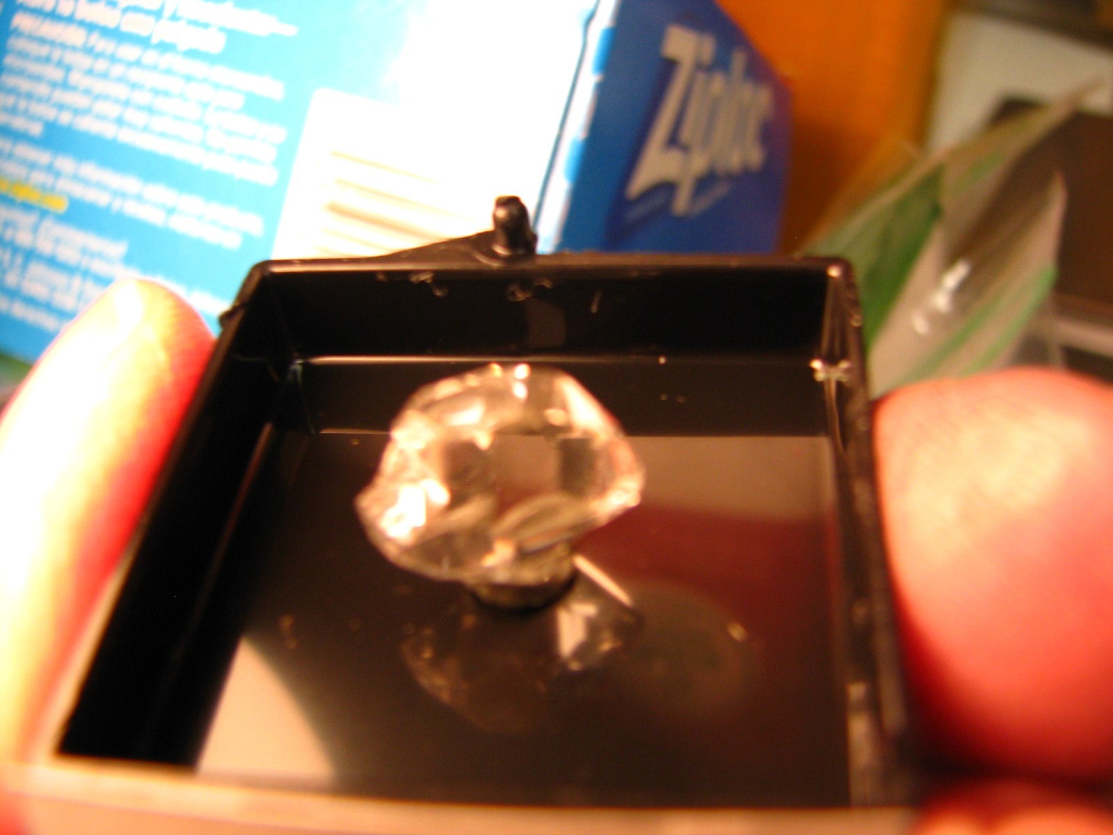 1/2in CLEAR HERKIMER DIAMOND/QUARTZ THUMBNAIL IN CASE HERKIMER NEW YORK USA#137