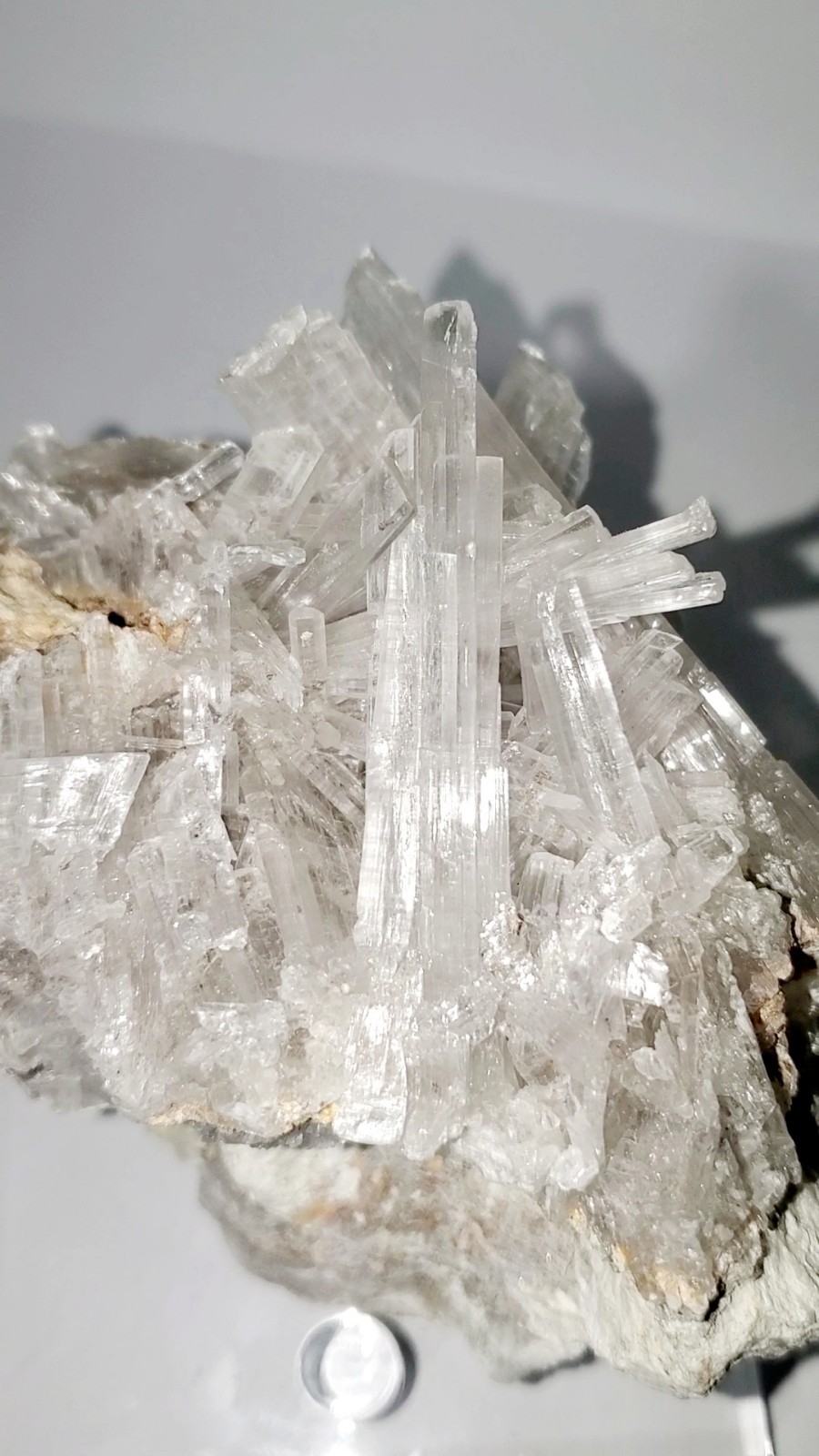 418g Hydroboracite with Gypsum Selenite Cluster