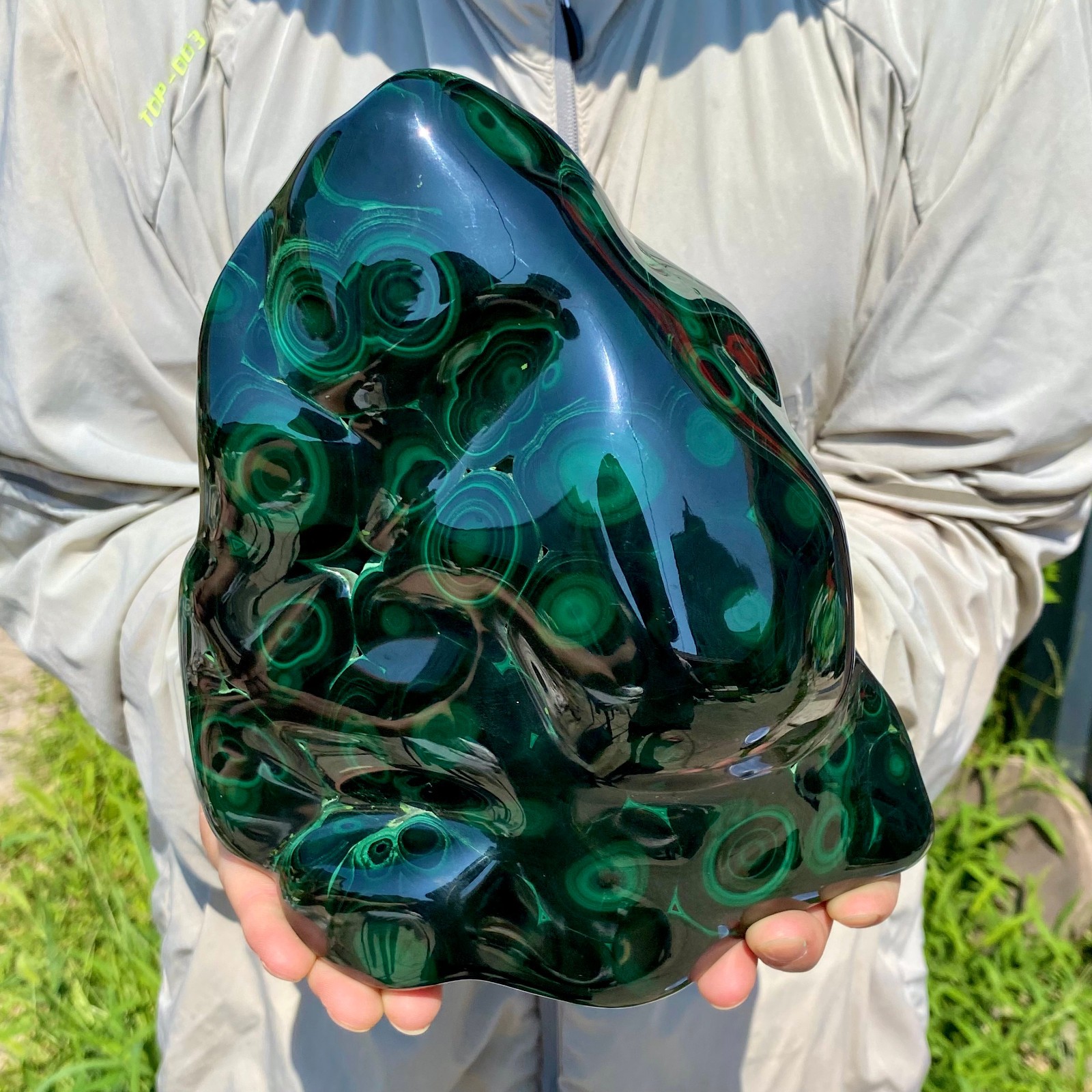 7.16LB Natural glossy Malachite transparent cluster rough mineral sample