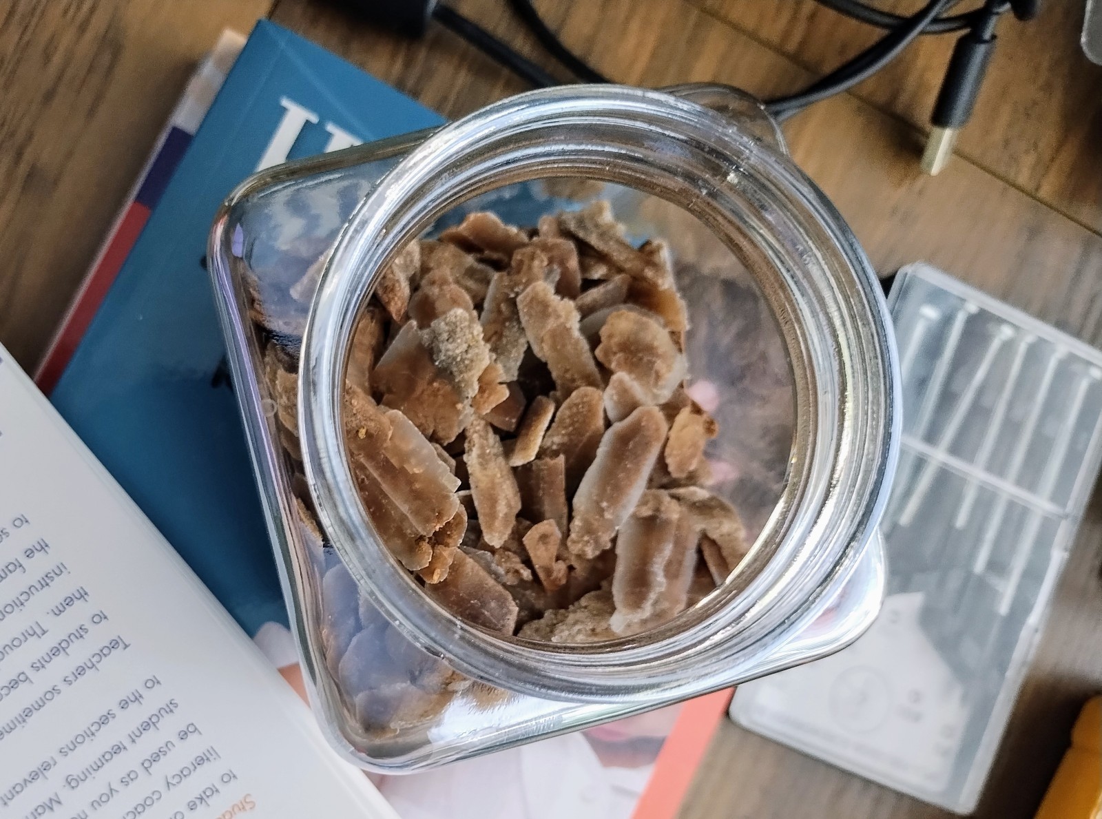 Brown Selenite Crystals Natural Shape from Salt Flat in Jar (glass jar included)