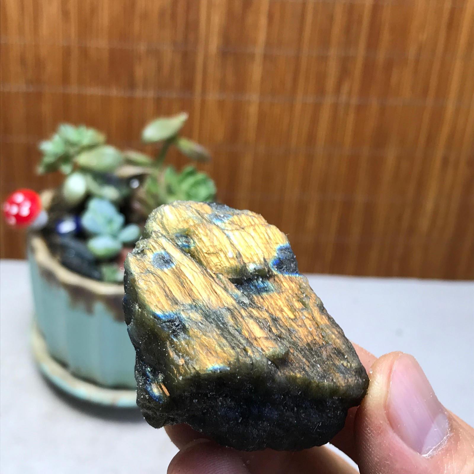 50-35-28mm Natural Labradorite Crystal gemstone Rough Mineral Specimen A5380
