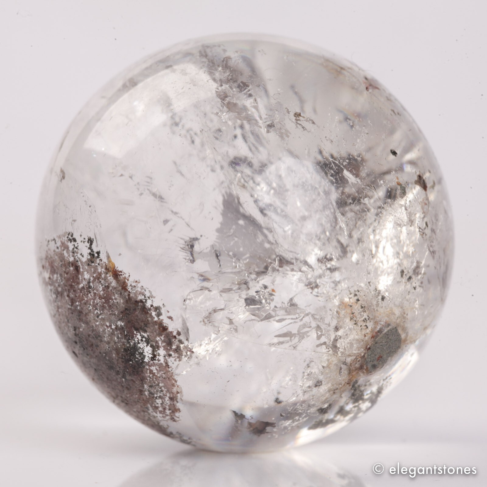 57g34mm Natural Garden/Phantom/Ghost/Lodolite Quartz Crystal Sphere Healing Ball