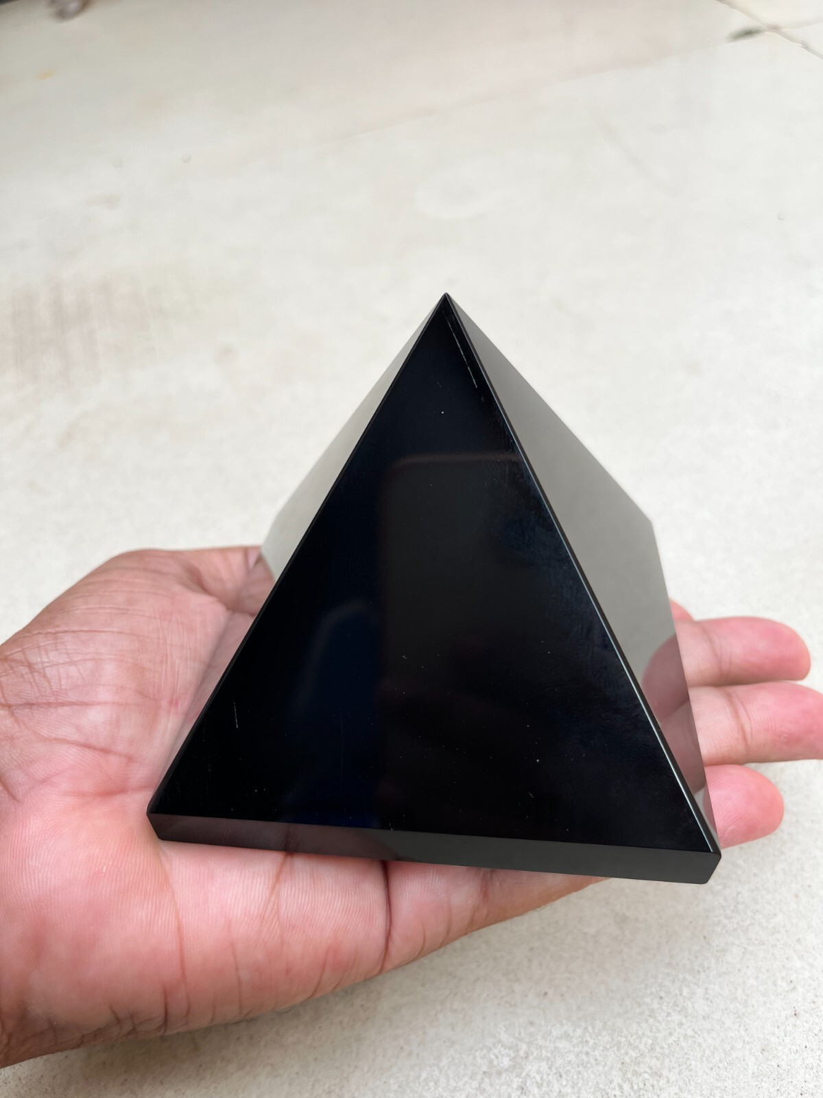 Large Black Tourmaline Crystal Pyramid Handmade Crystal Home Office Decorative