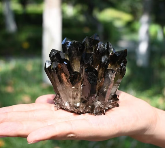 Large Rare Smoky Quartz Cluster Healing Crystal Geode Energy Stone Home Decor
