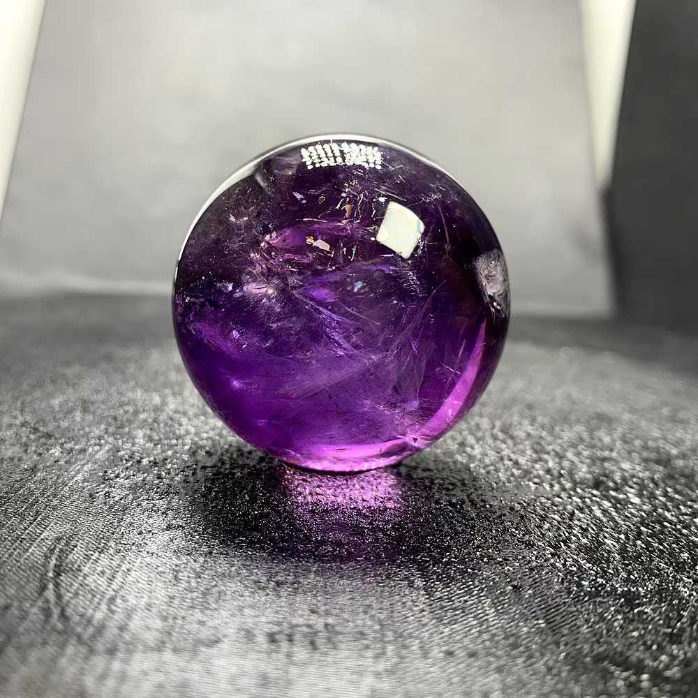 45mm Natural Amethyst Quartz Sphere Crystal Energy Ball Reiki Decor