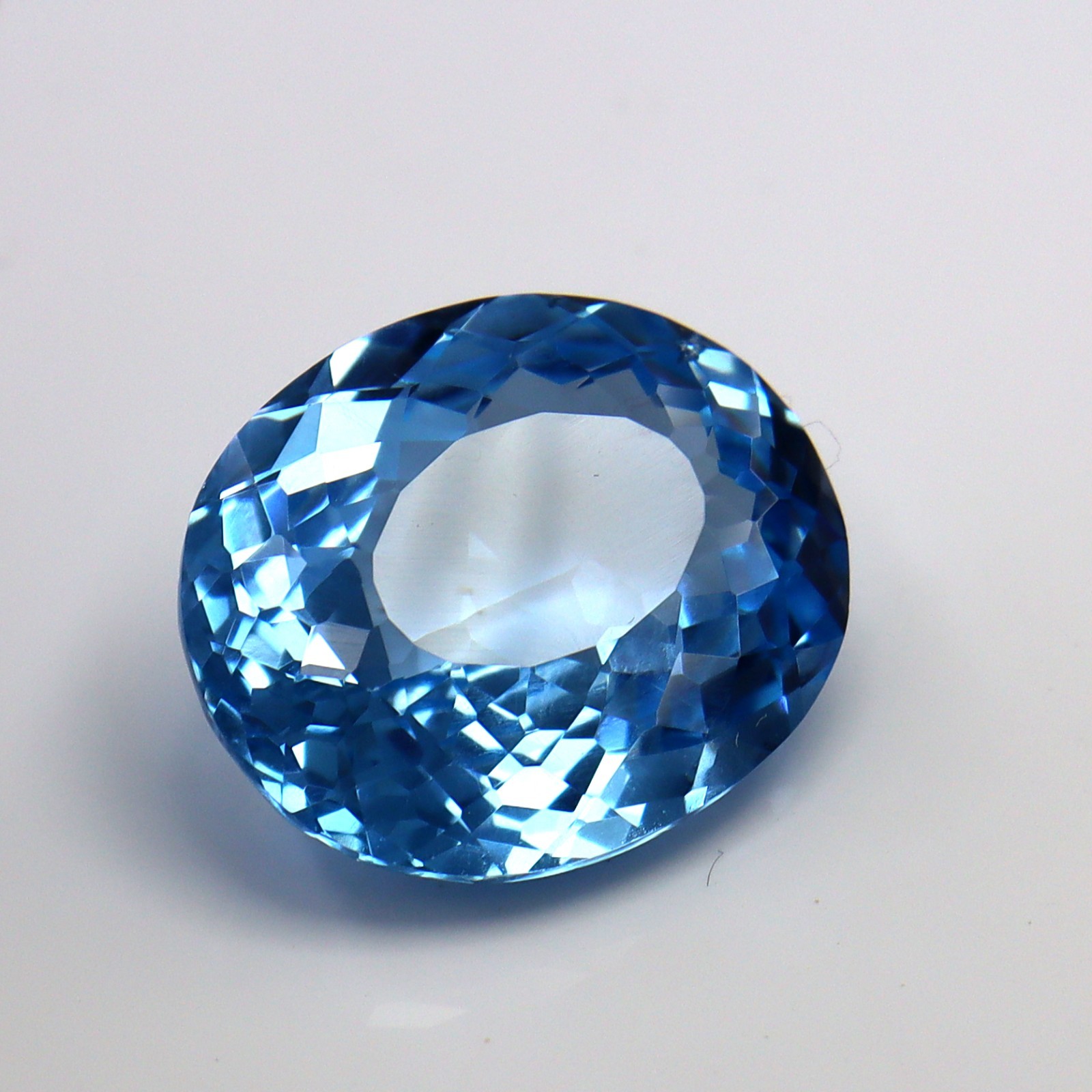 AAA+ Natural Sky Blue Aquamarine Oval Cut 24-25 Ct Gemstone Certified!