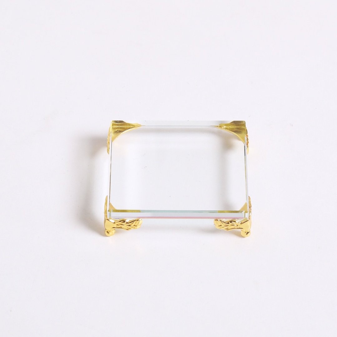 70/80/90MM Square Clear Glass Display Cube Polished Glass Stand For Collection
