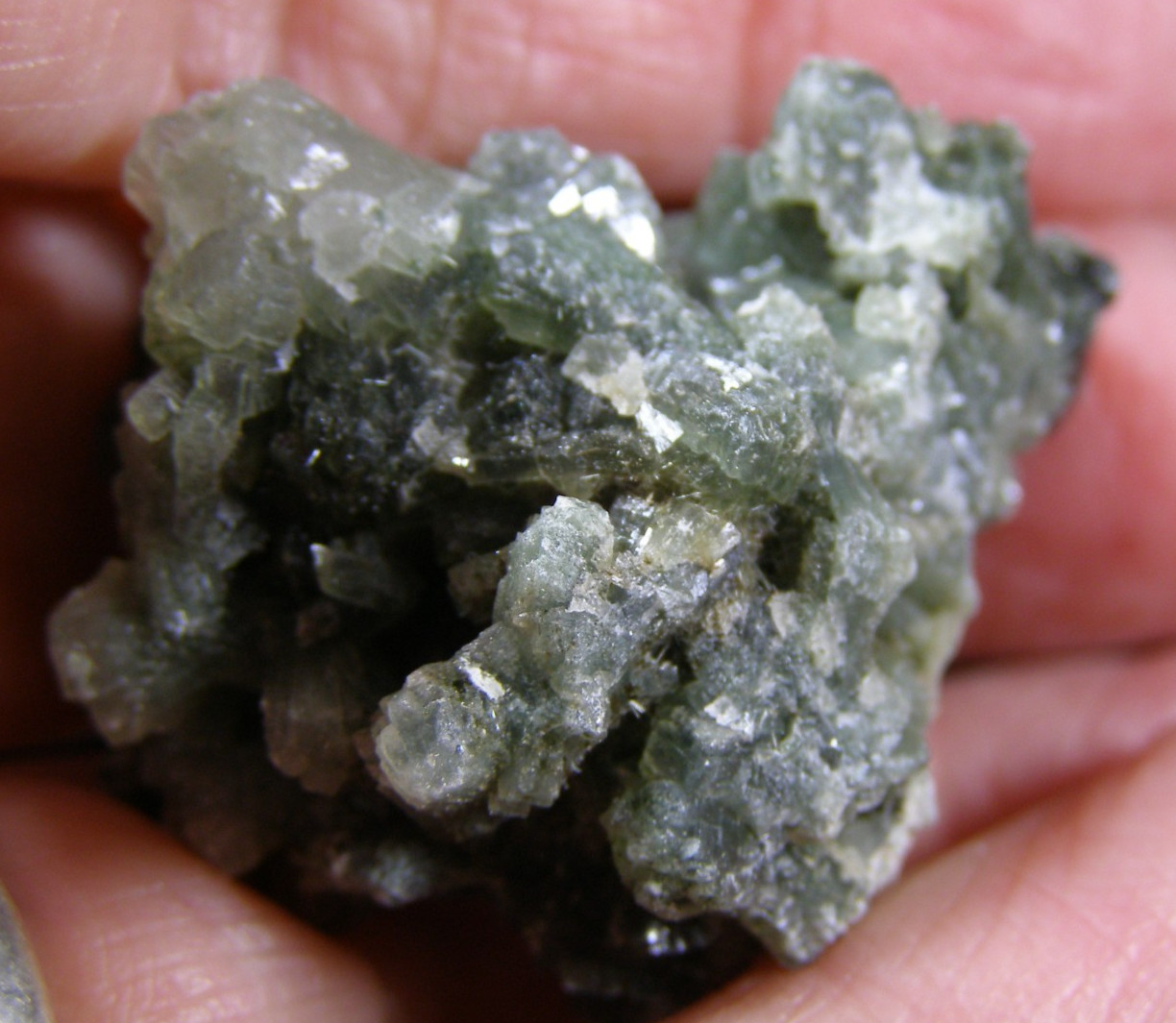 NATURAL CLUSTER of DARK PREHNITE 3.8 x 3.2 x 2.5 cms 21.74 gms #5*