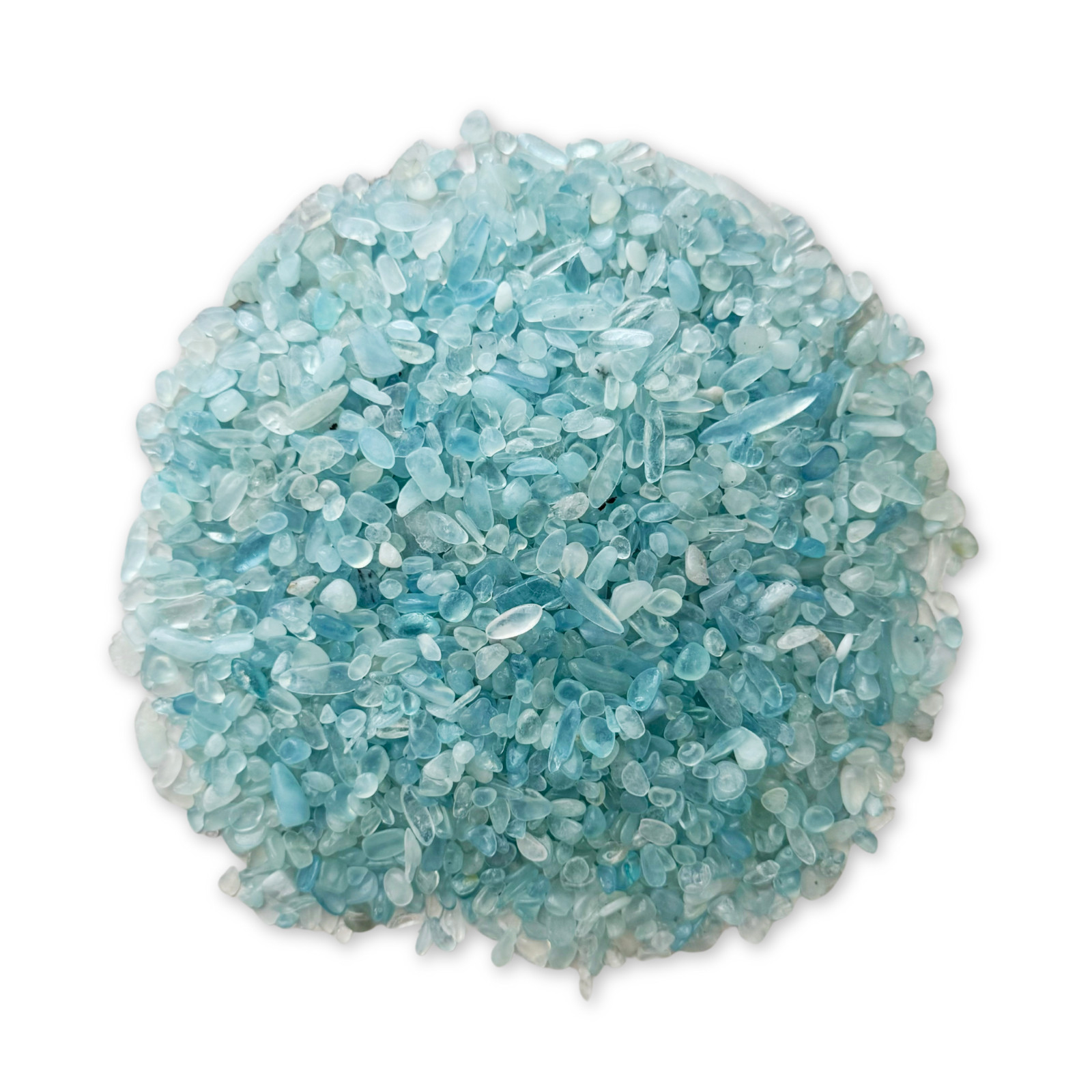 Aquamarine Tumbled Gemstone Chips, Polished Mini Stones 3-13mm, Wholesale Bulk