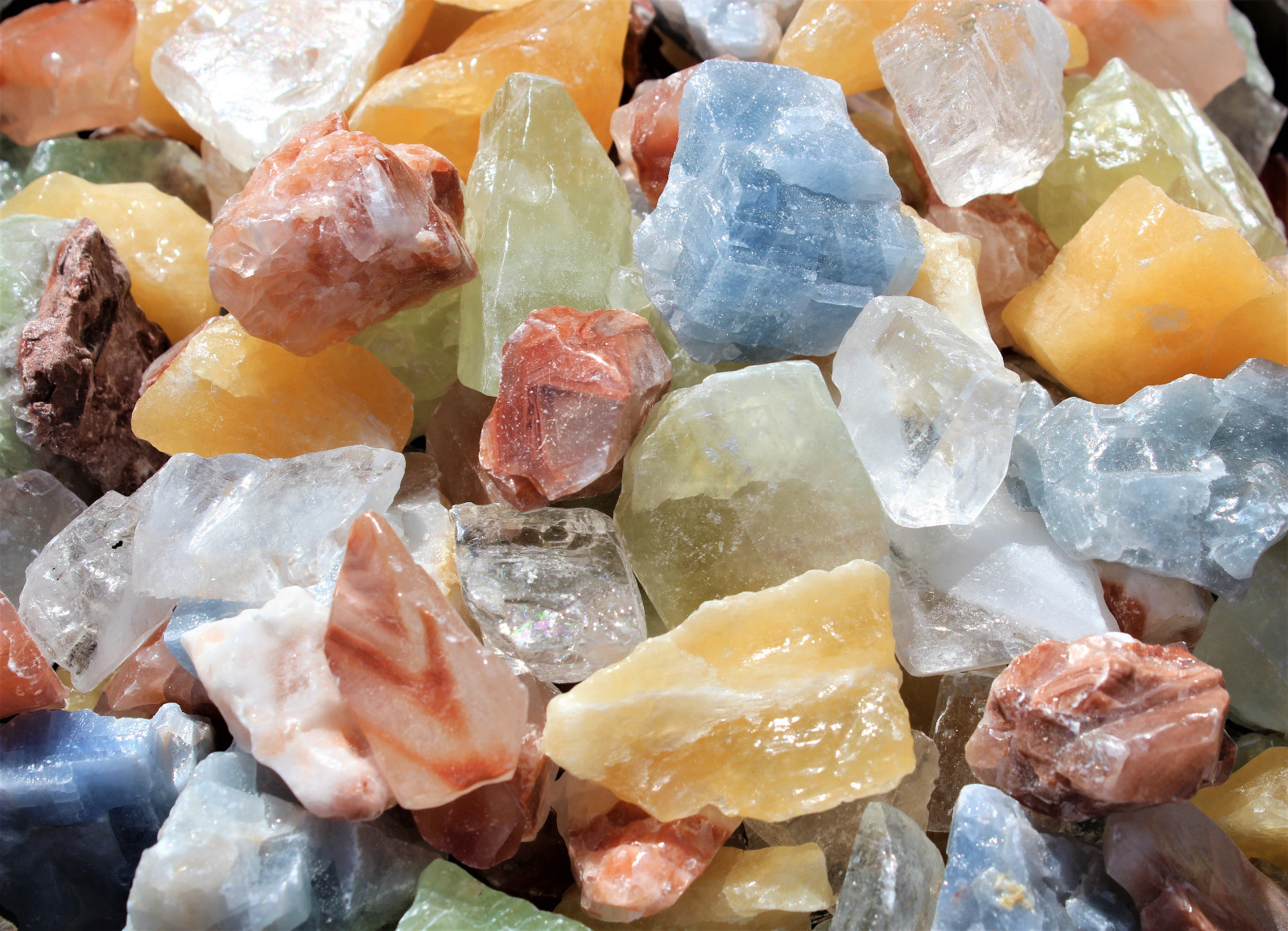 1 lb Bulk Lot Mixed Assorted Calcite (Rough Raw Crystal Gemstone Mineral 16 oz)