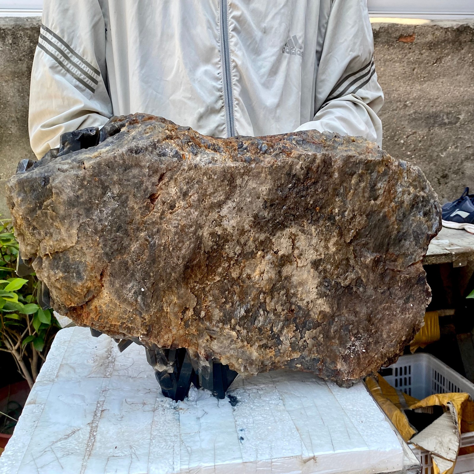 57LB Tea black Crystal quartz Cluster Mineral Specimen Healing reiki