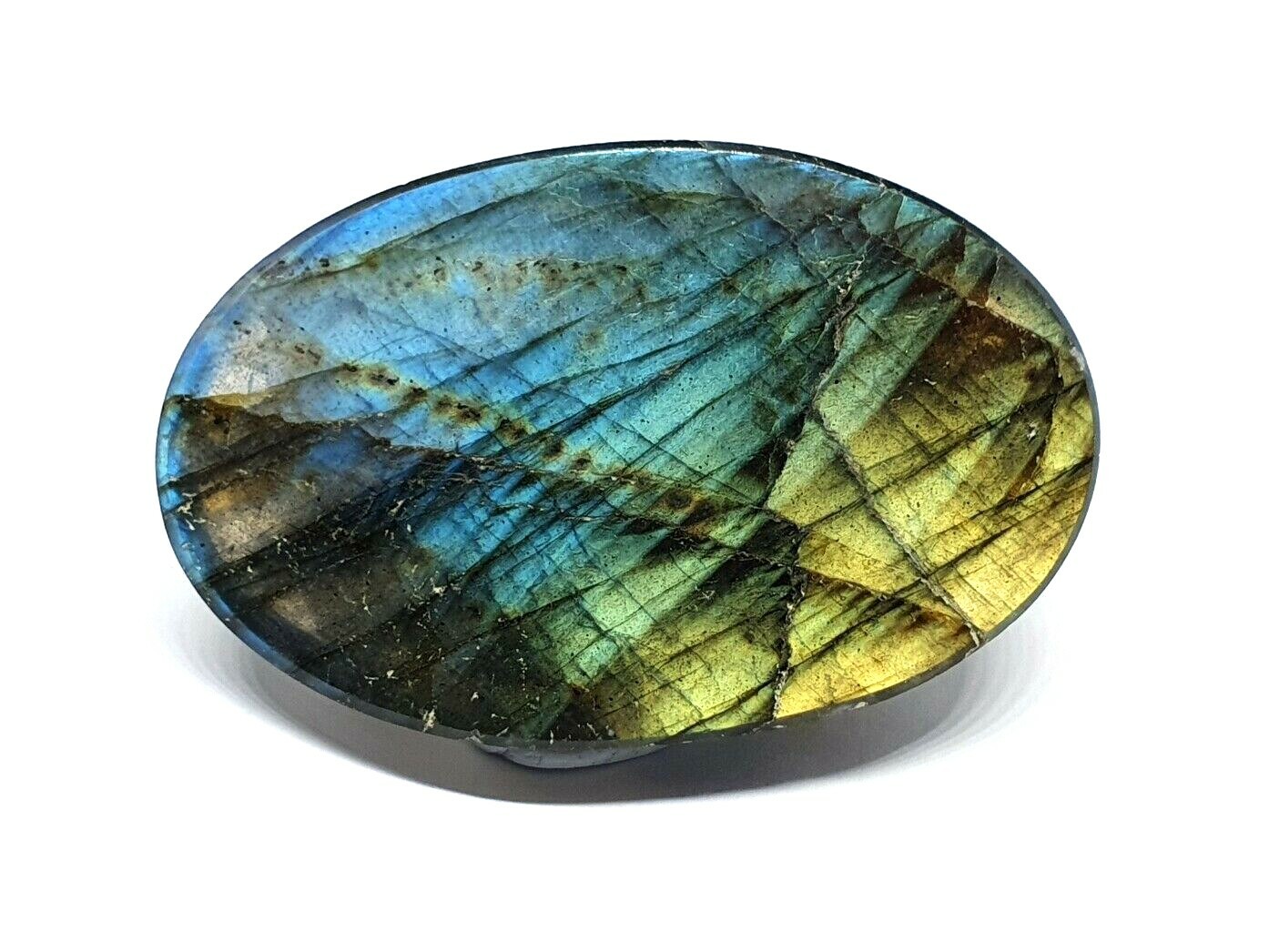 Labradorite Cabochon Oval High Grade 42 x 24 x 9mm 65 Ct Palm Stone Gemstone LB1