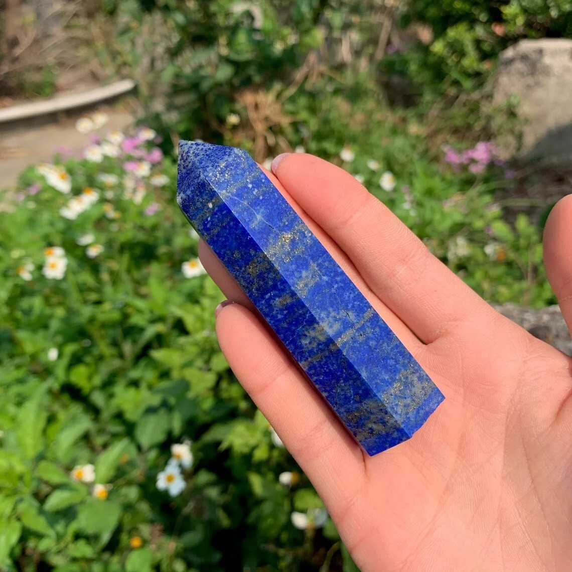 3 ~ 4 inch Lapis Lazuli Point Obelisk Natural Crystal Wand Tower Home Decoration