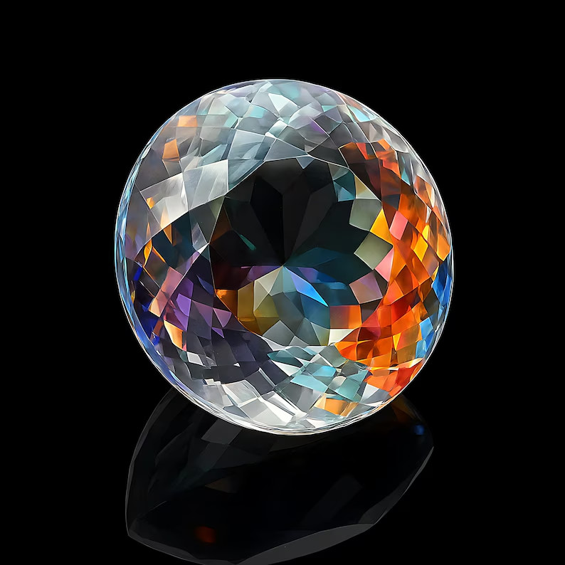 100Ct Natural Rainbow Color Round Cut Mystic Topaz Loose Certified Gemstone