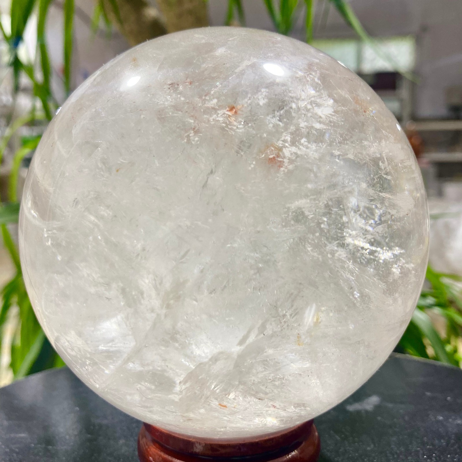 3.99LB white crystal transparent quartz crystal ball Reiki repair