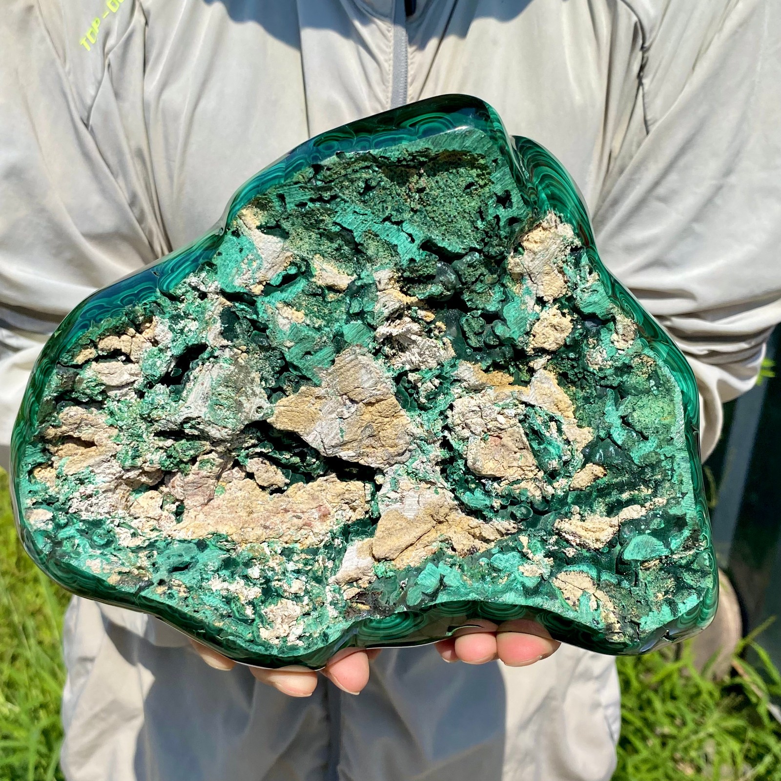 7.16LB Natural glossy Malachite transparent cluster rough mineral sample
