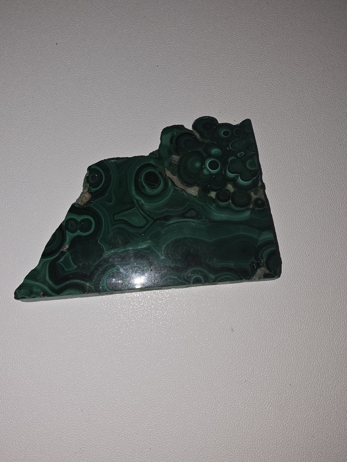 Natural Malachite Polished Slab Freeform Rich Green Banded Crystal Display Piece