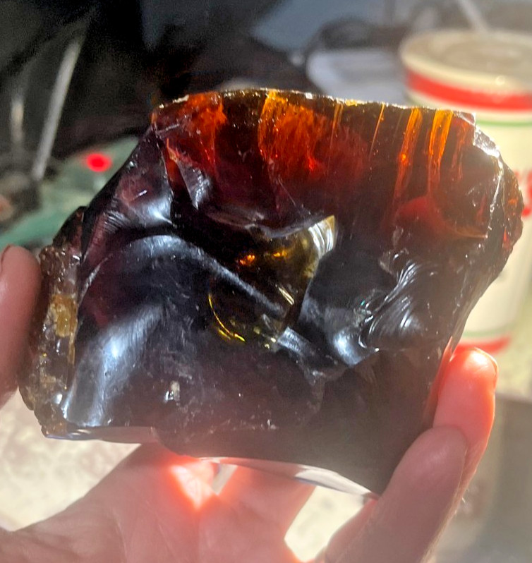 Large Natural Fire Obsidian – Deep Red Fire – 3.75” – Gifted as Glass Buttes