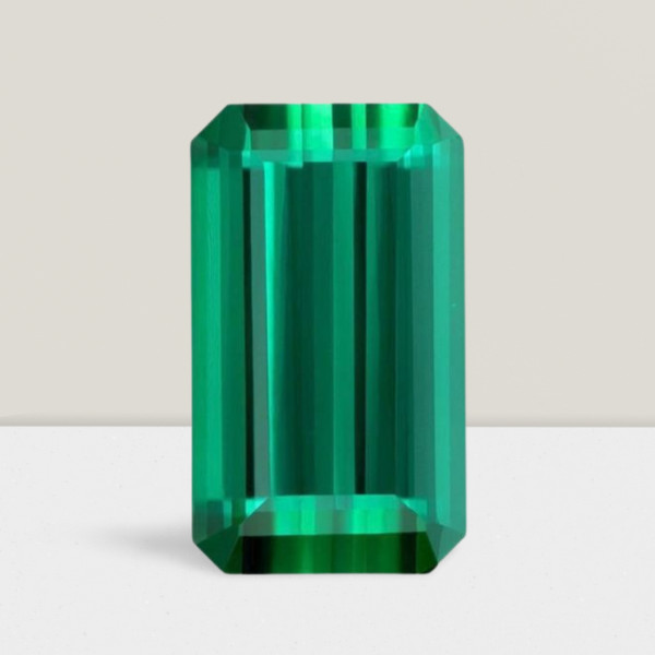 Green Tourmaline Octagon Cut Gemstone 9 Cts – 16×12 mm VVS Loose Gem
