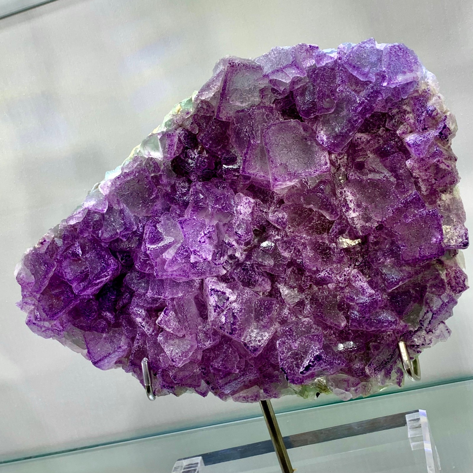 8.69LB Rare transparent purple fluorite cube mineral crystal sample/China