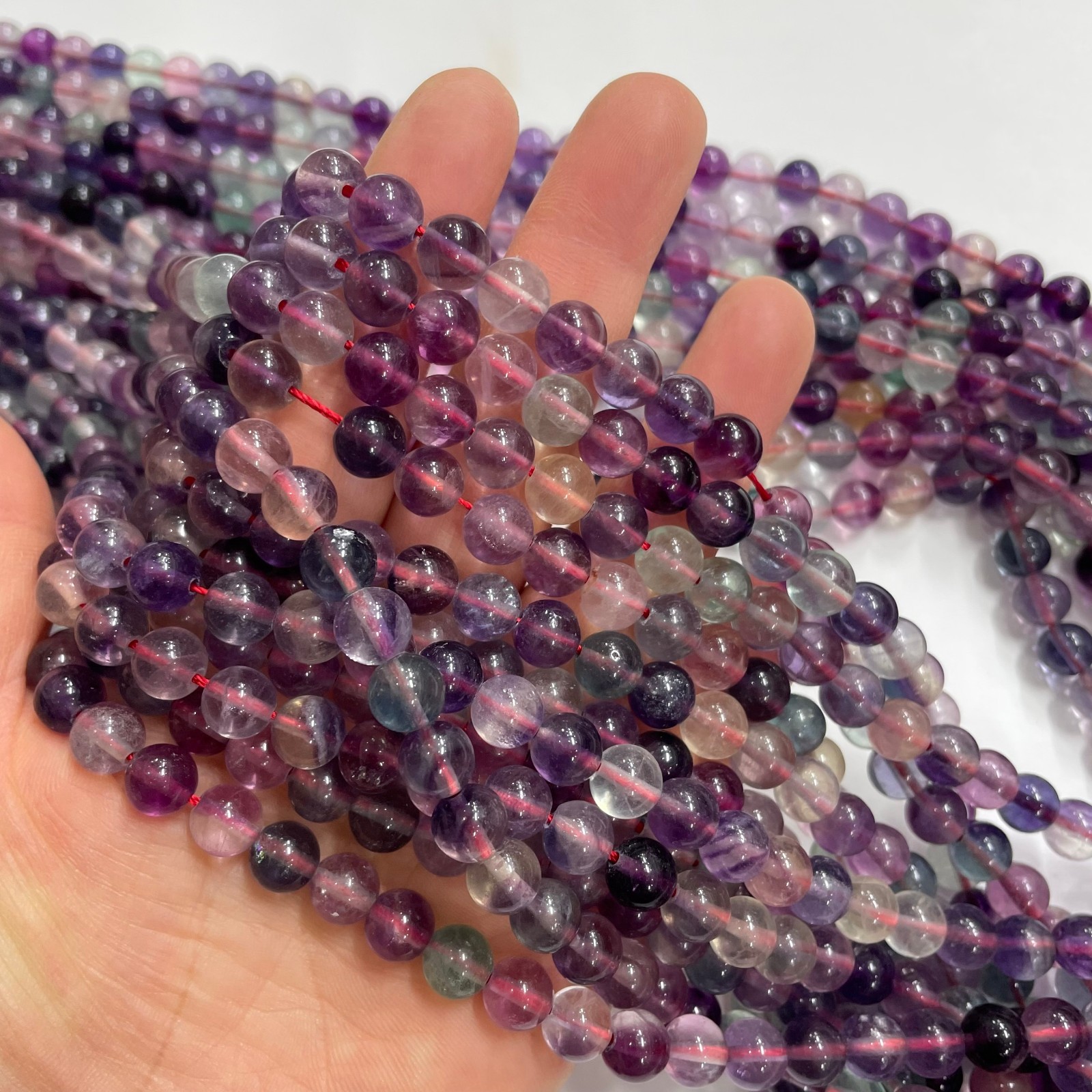 8mm Various colors of fluorite round bead crystal string, 1 strand
