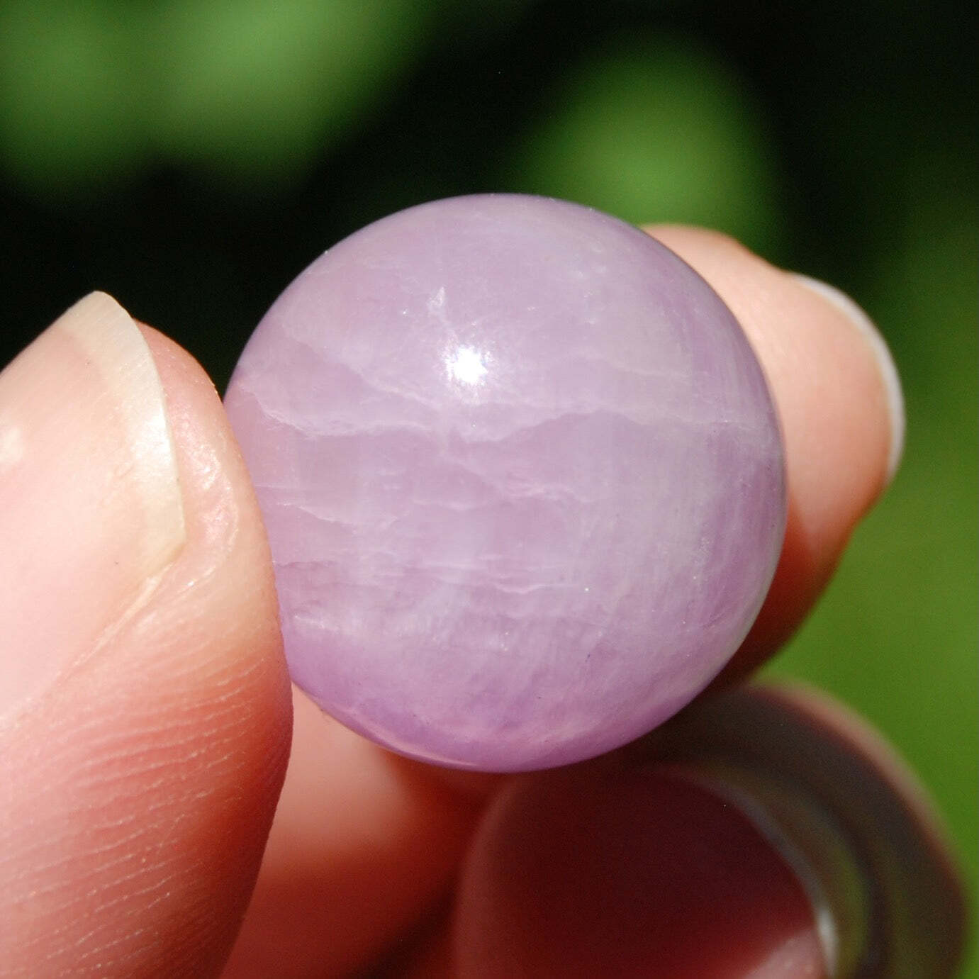 ONE Mini Kunzite Crystal Sphere, 14mm to 18mm