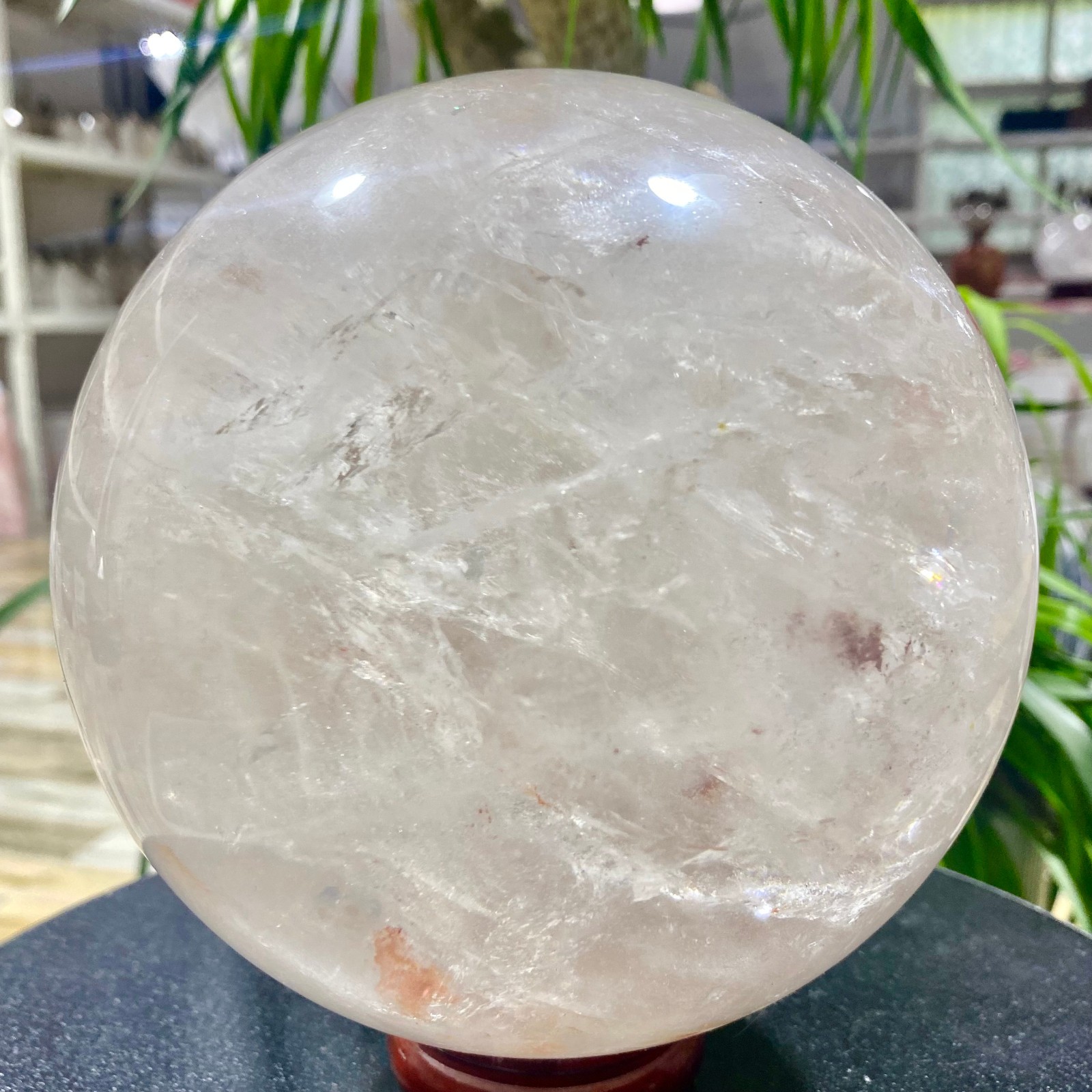 9.76LB white crystal transparent quartz crystal ball Reiki repair