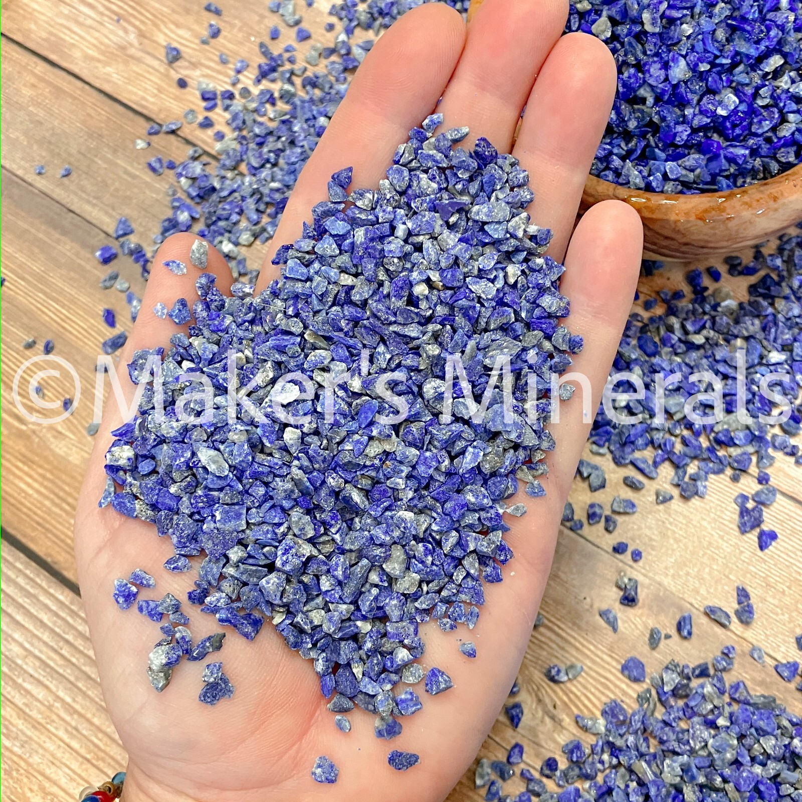 Crushed Lapis Lazuli (Grade A) Chips, Coarse Crush (2mm-4mm) Inlay, Resin Art