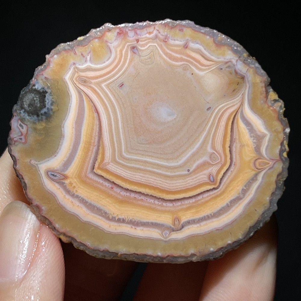 Natural half Rough Chinese Agate crystal geode Achat Nodule Hebei 26g D736