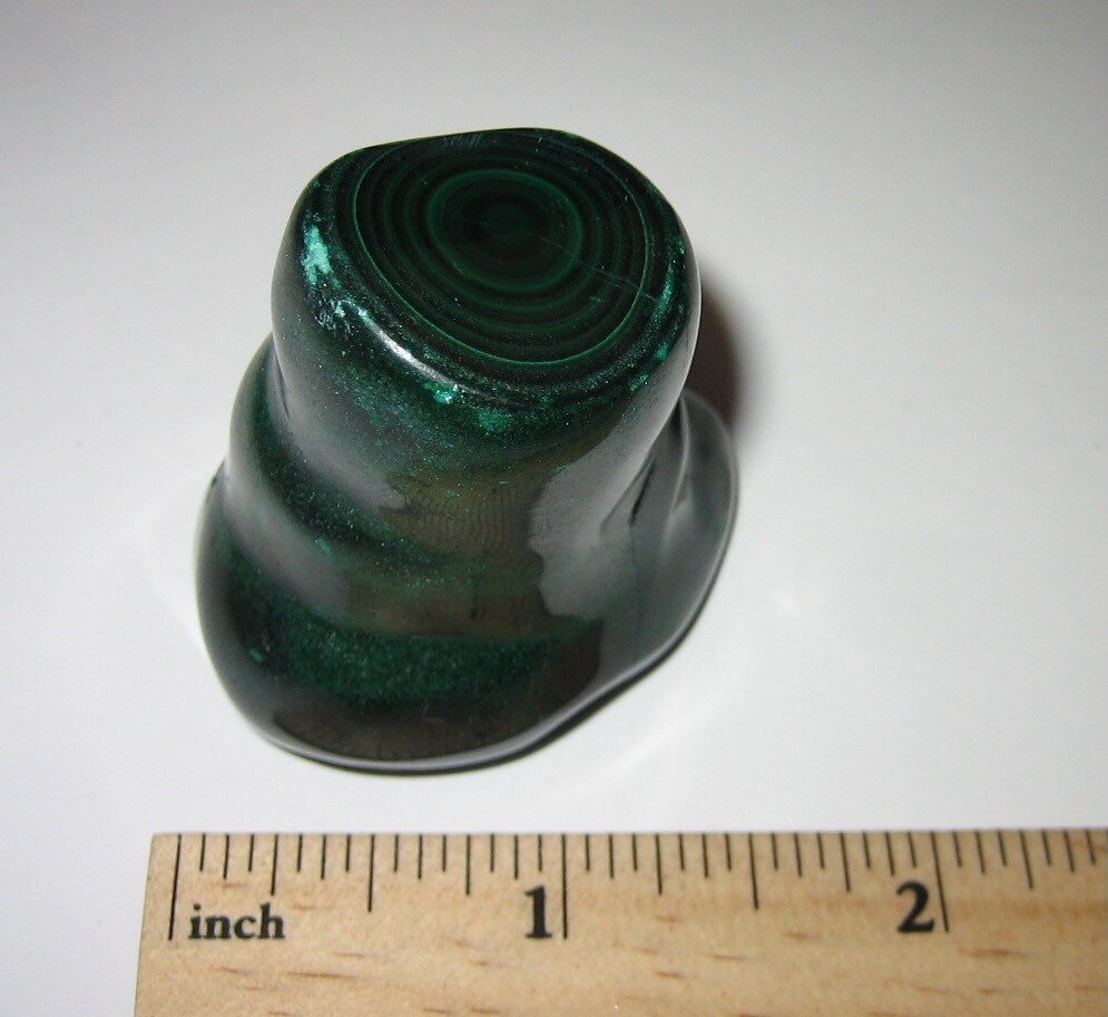 1.6″ BEAUTIFUL TUMBLED POLISHED NATURAL MALACHITE BANDED STONE CONGO ~ 92.7g *8