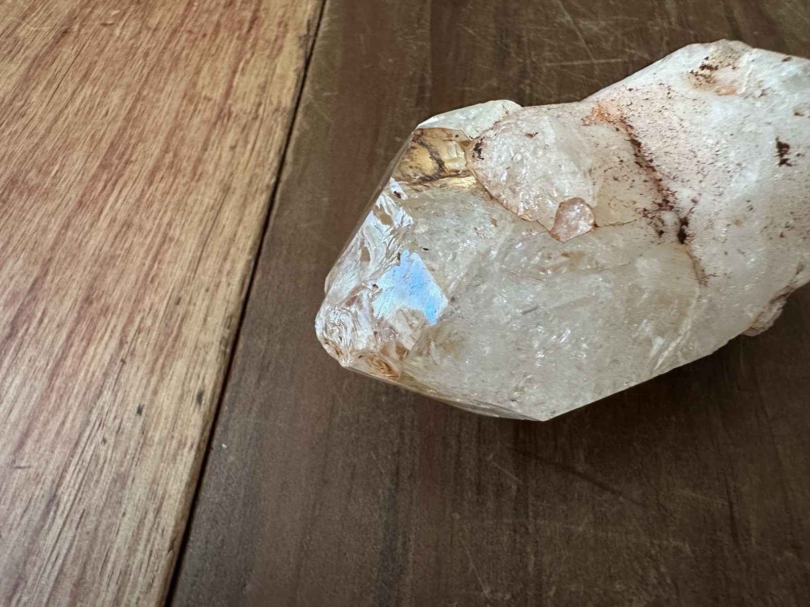 Raw Quartz Crystal Point 3″ Natural Uncleaned Rough Mineral Specimen Stained