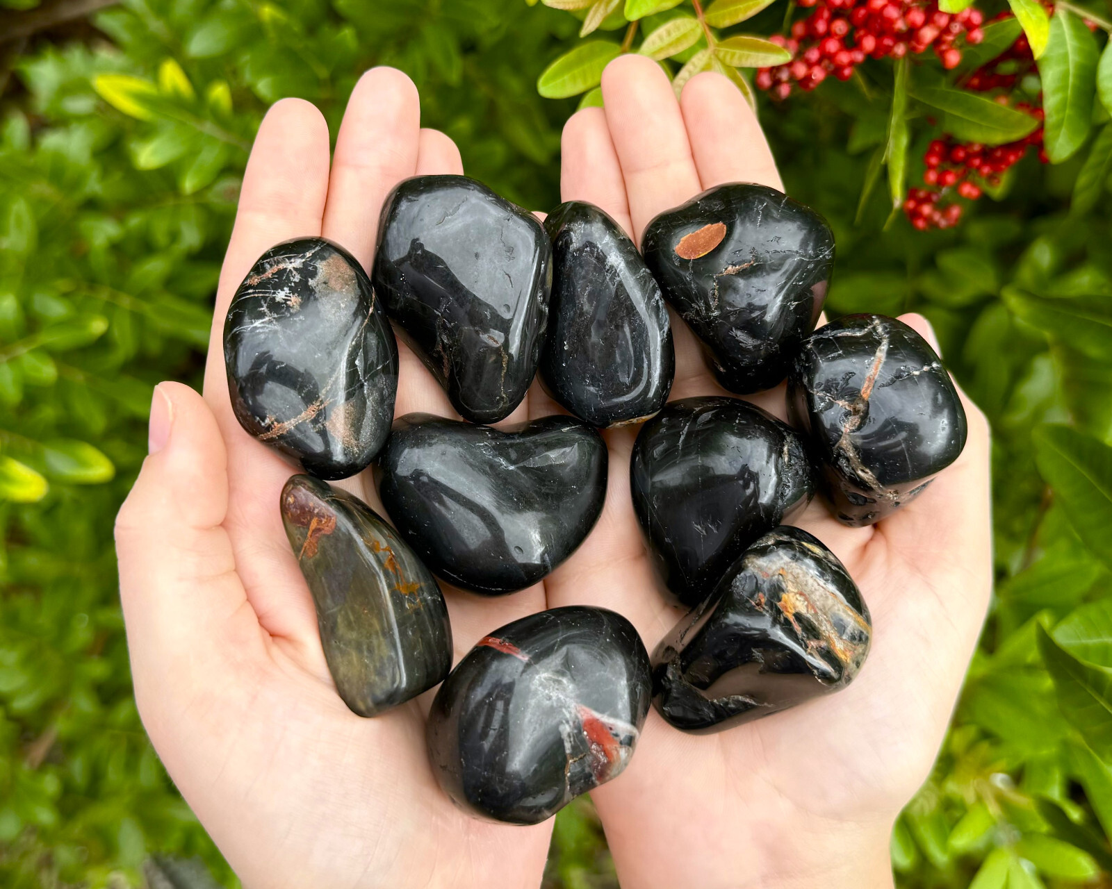 LARGE Black Onyx Tumbled Stones, 1.5 – 2.5″ (Natural Black Onyx Crystals)