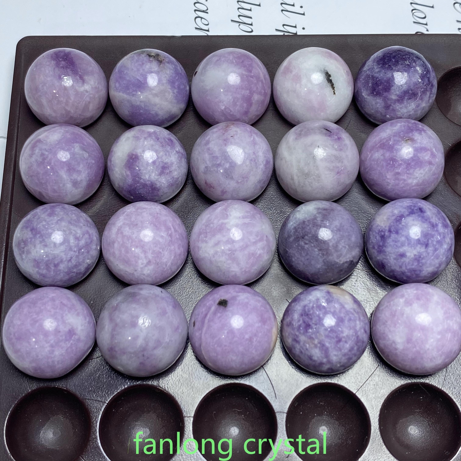 10pc Natural lepidolite Ball Sphere Quartz Crystal Mineral Gem Healing 20mm