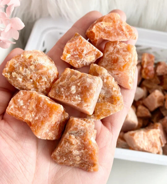 3pcs Large Sunstone Rough Crystals 3-5cm Natural Raw Stones For Display DIY Art