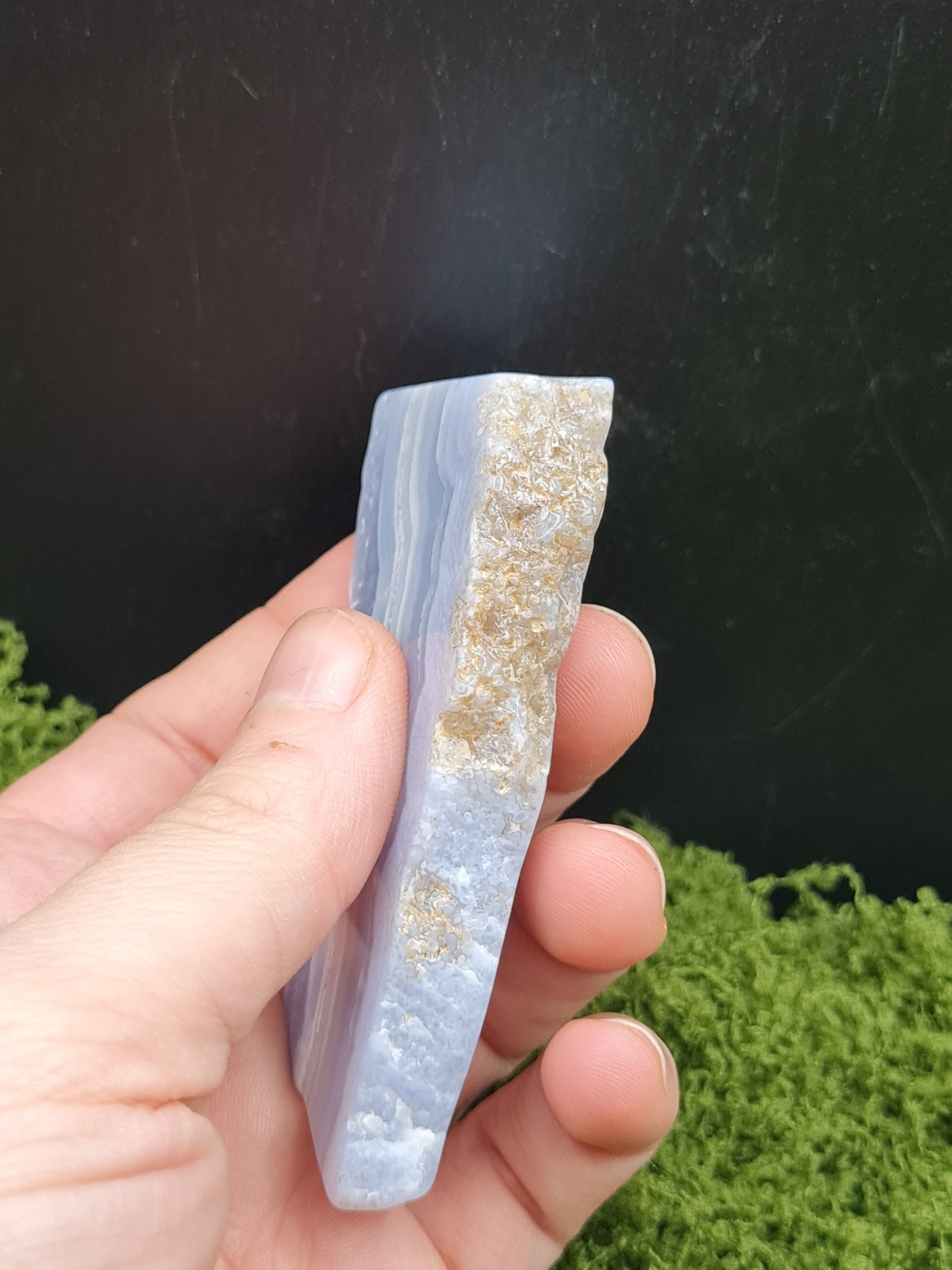 High Quality Blue Lace Agate Polished Slab – Namibia – Banded Crystal – 69g