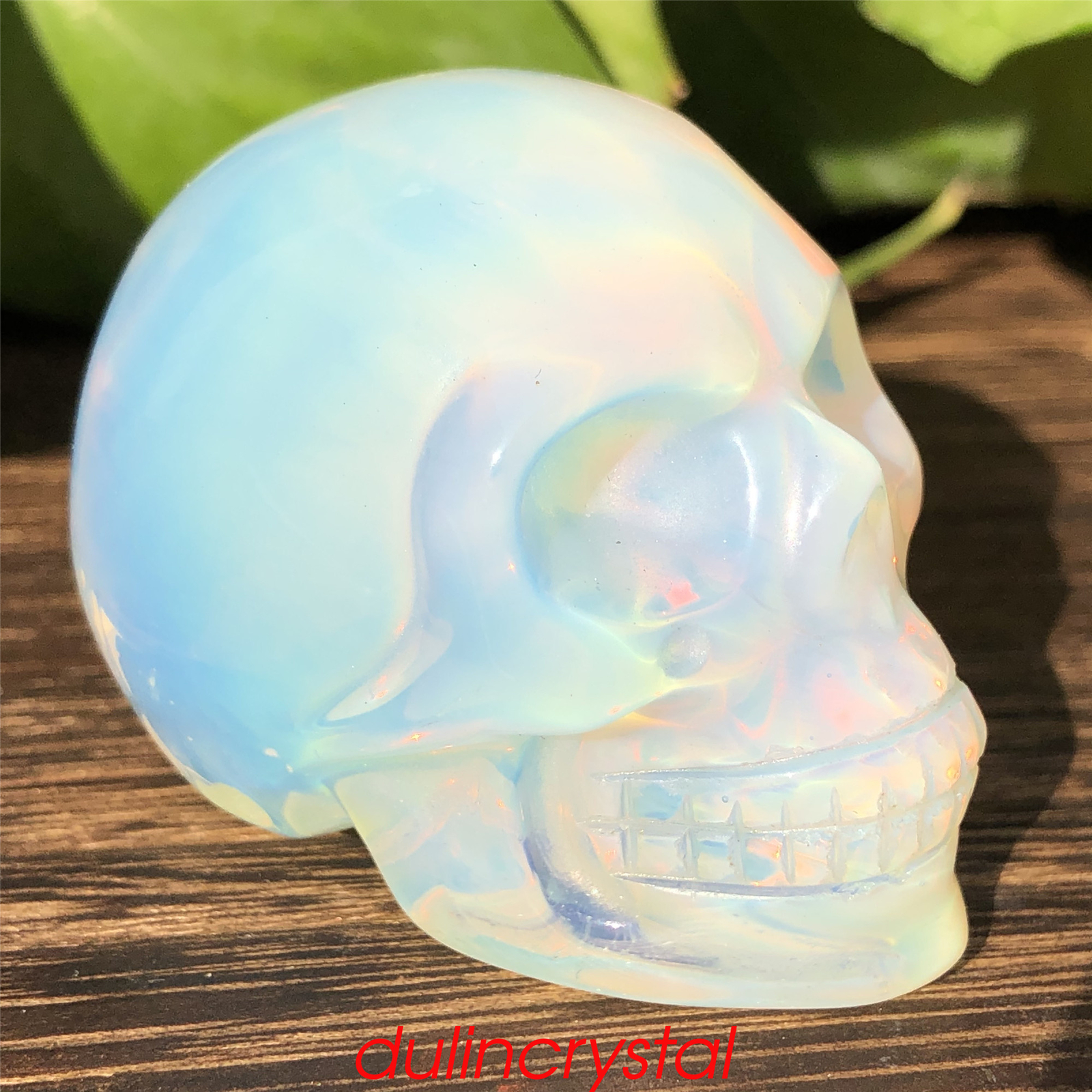 2” Opalite skull quartz crystal skull hand carved decoration reiki healing