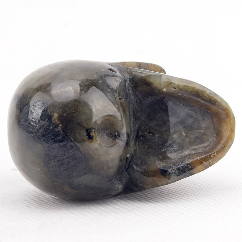 3″ Natural Labradorite skull figurine Handmade Human Shape Carved Skull,293g