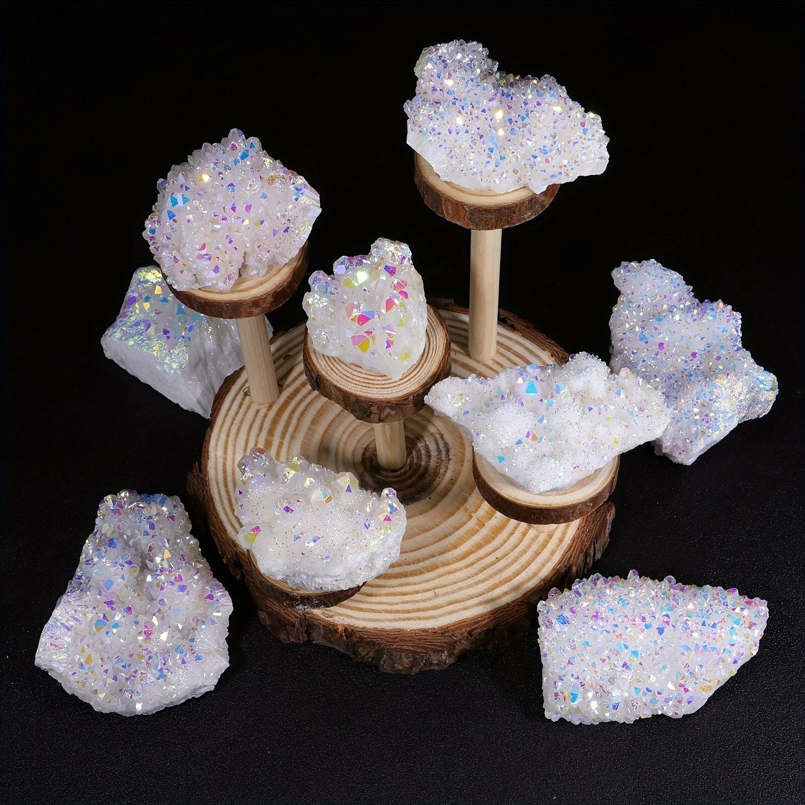 Natural Rainbow Quartz Cluster Angel Aura Quartz Crystal Cluster Home Decor