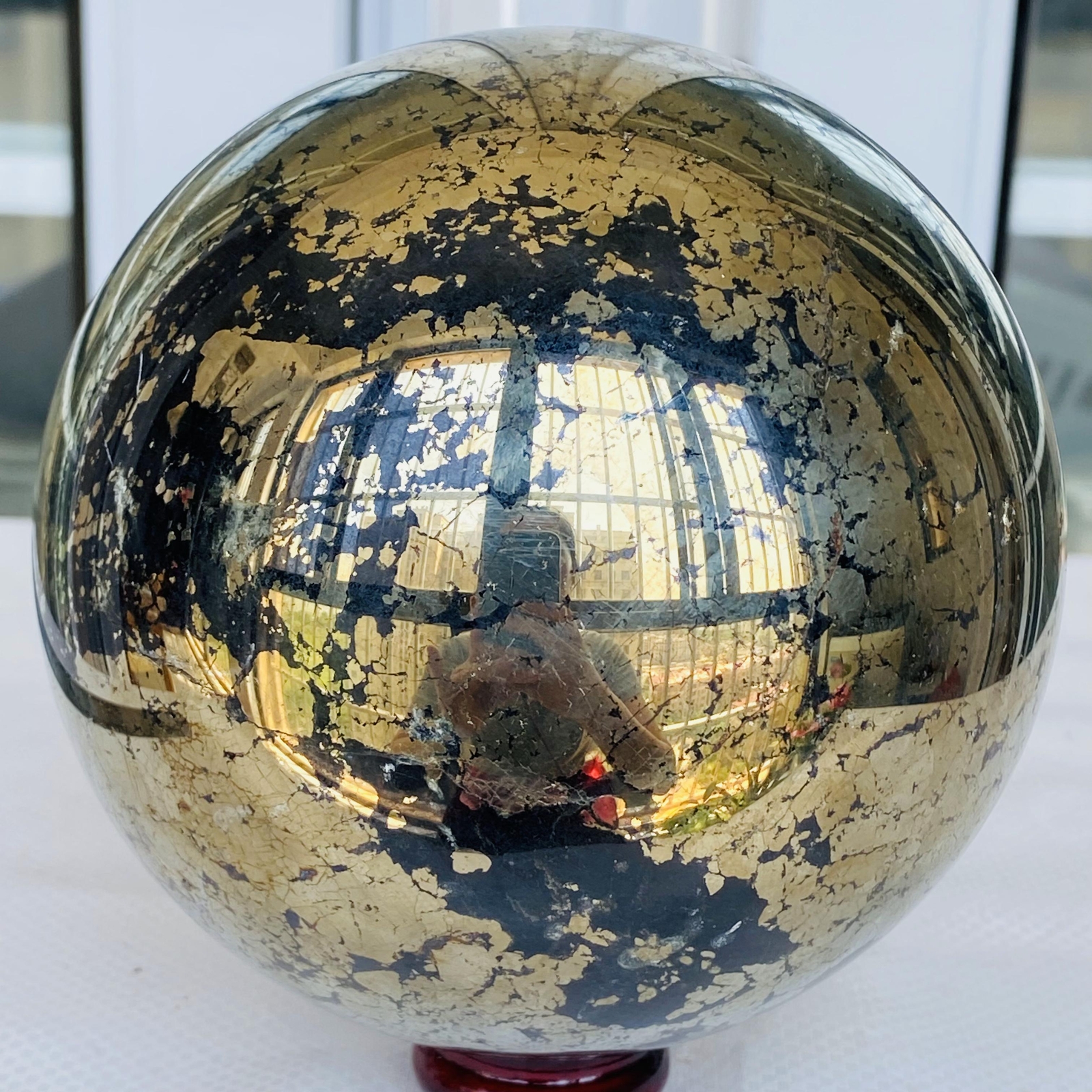 Natural Chalcopyrite Quartz Crystal Ball Energy Reiki Healing 4640g