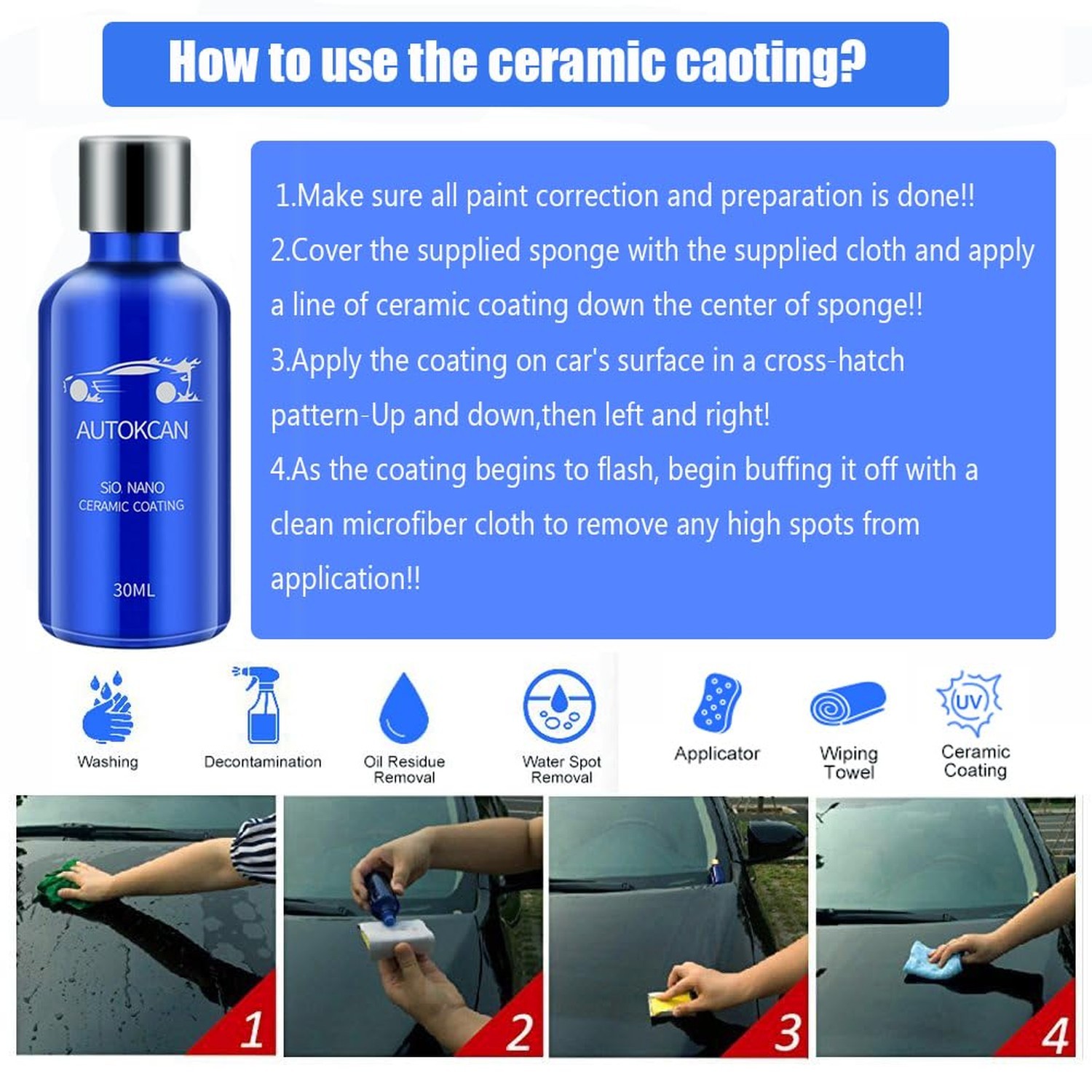 9H Nano Ceramic Coating for Cars, Anti-Scratch High Gloss Ceramic Coating Kit…
