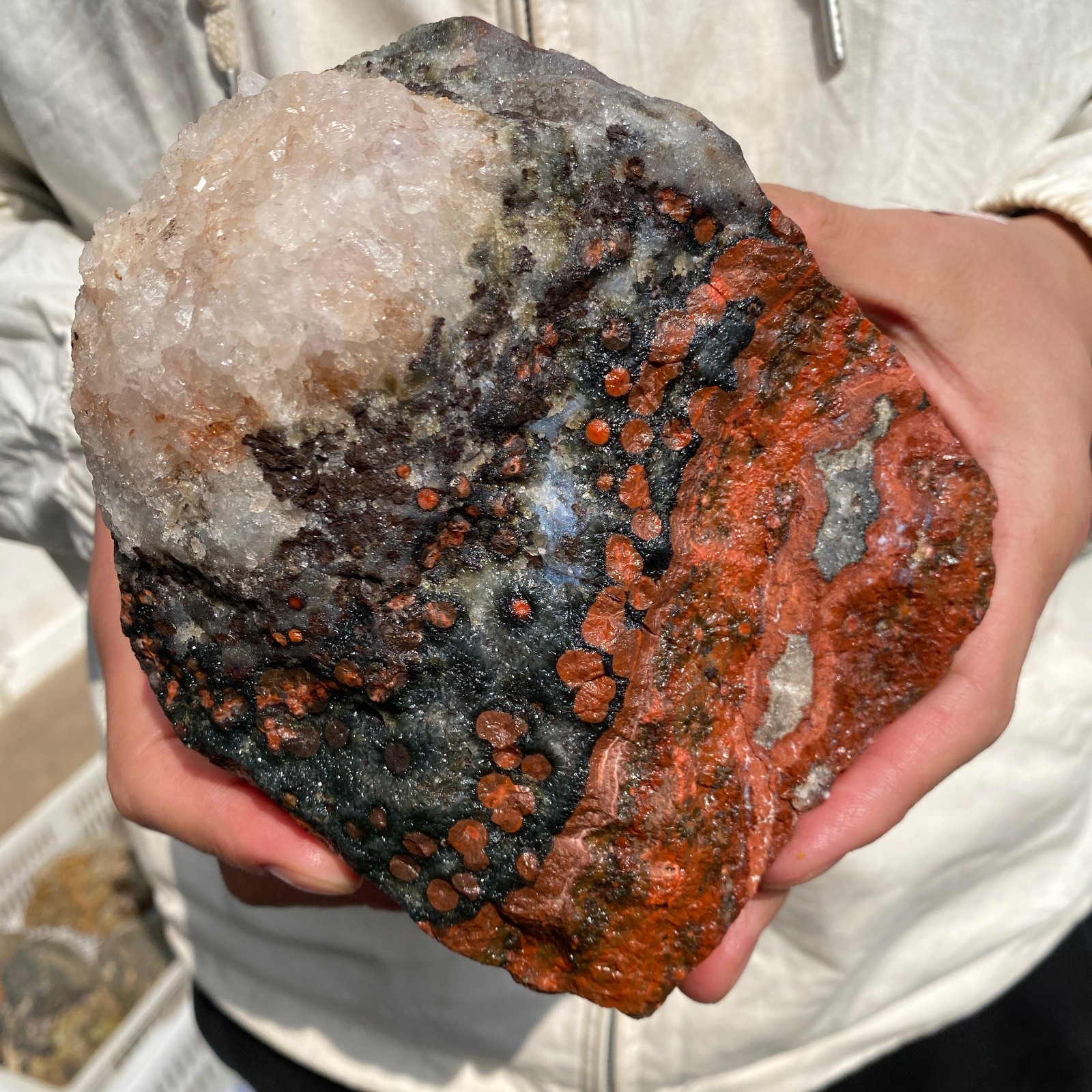 3.4lb Raw Natural colourful ocean jasper quartz crystal rough mineral specimen