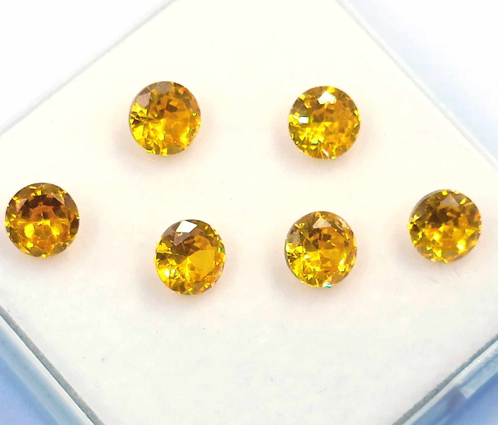 6 PCS Natural Yellow Sapphire Round Shape 6 x4 mm Lot IGL Loose Gemstone 6GHB